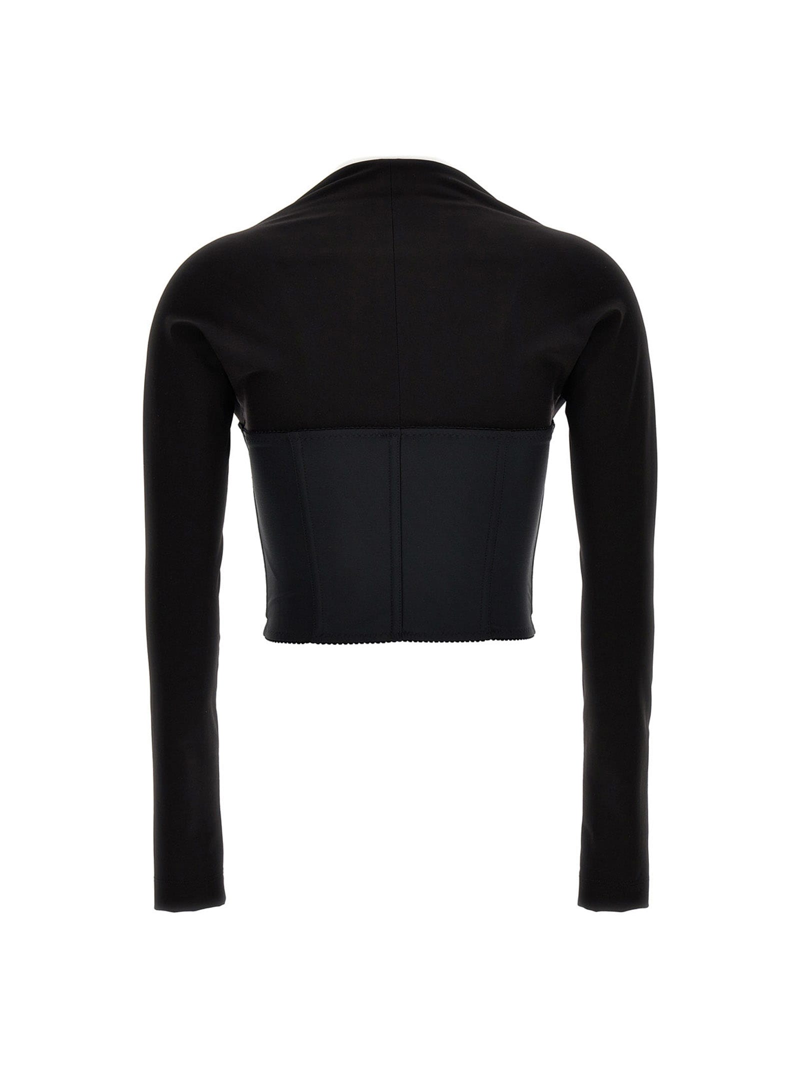 Shop Dolce & Gabbana Corset Top In Black