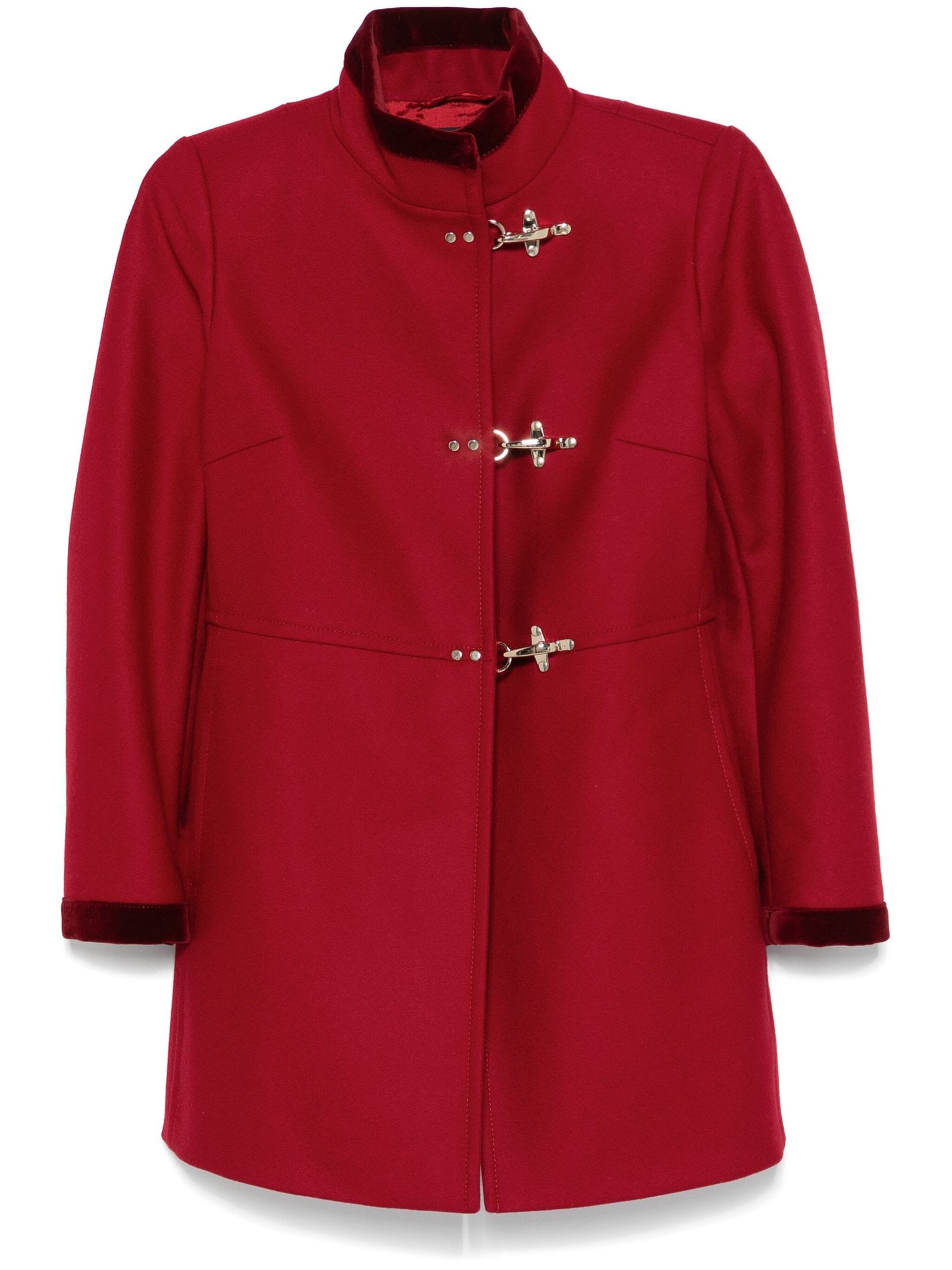 Red Virgin Wool Blend Virginia Coat