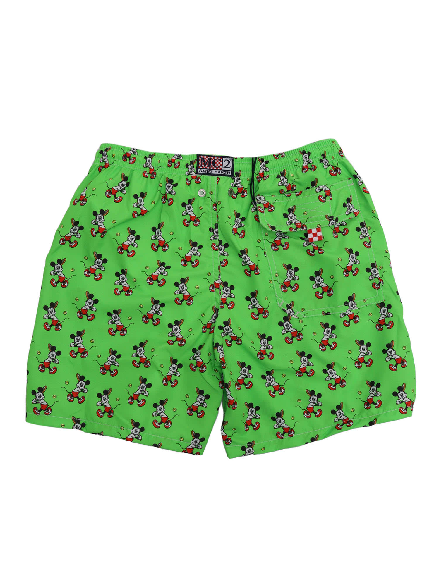 Shop Mc2 Saint Barth Lighting Mickey Swim Shorts In Green