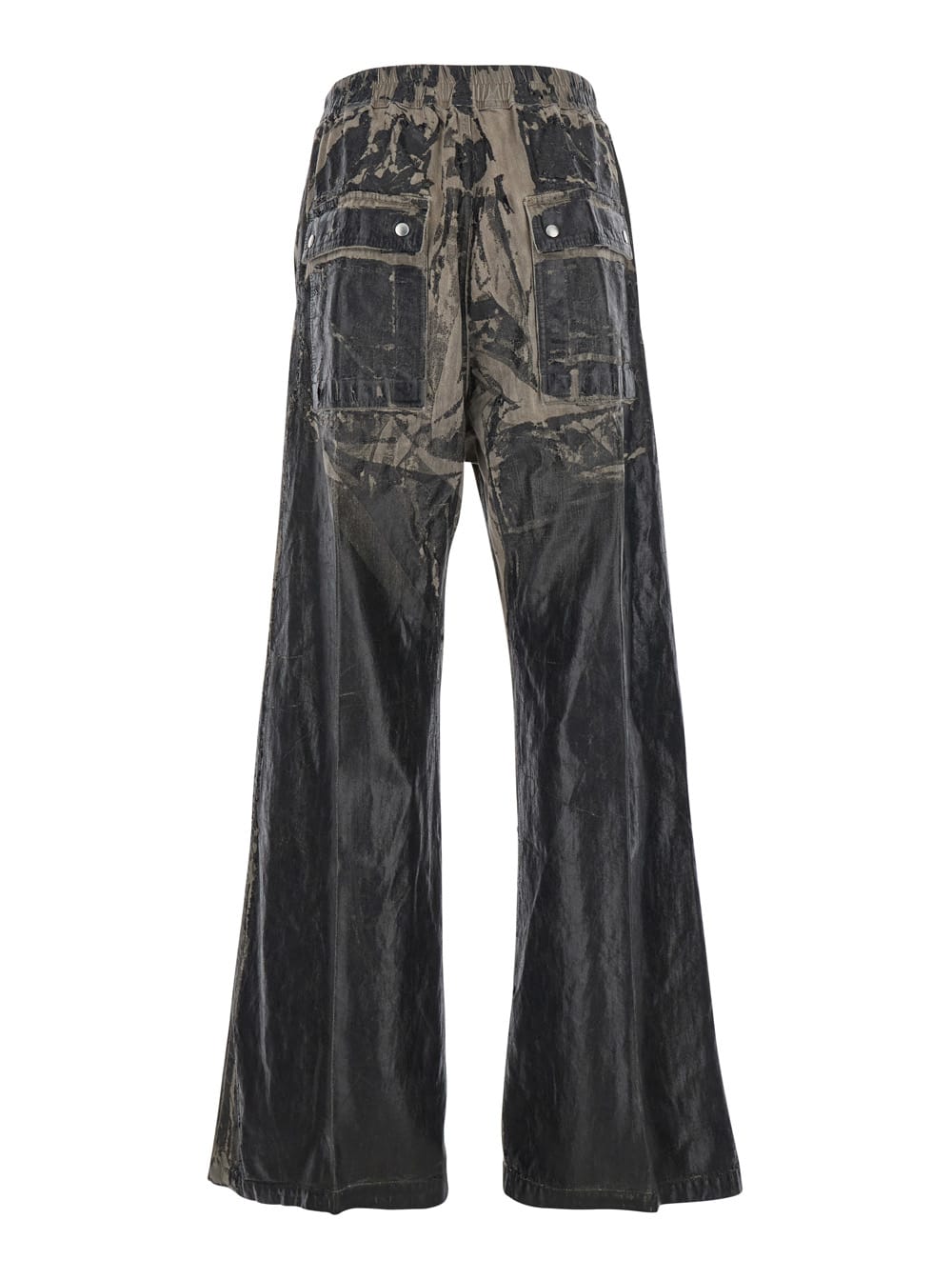 Drkshdw Geth Belas Blacktrousers With Destroyed Look And Drawstring Waist In Cotton Man In Black
