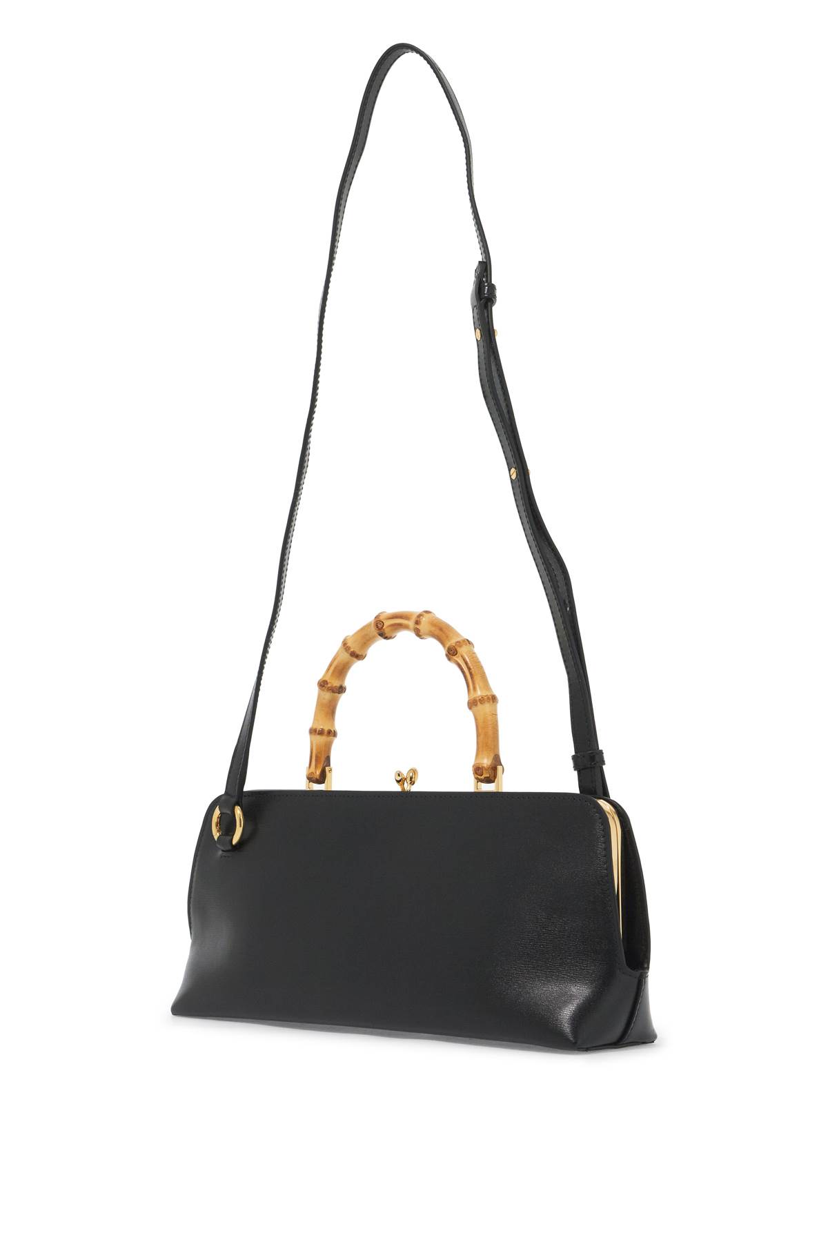 Shop Jil Sander Small Goji Bamboo Shoulder Bag In Black (black)