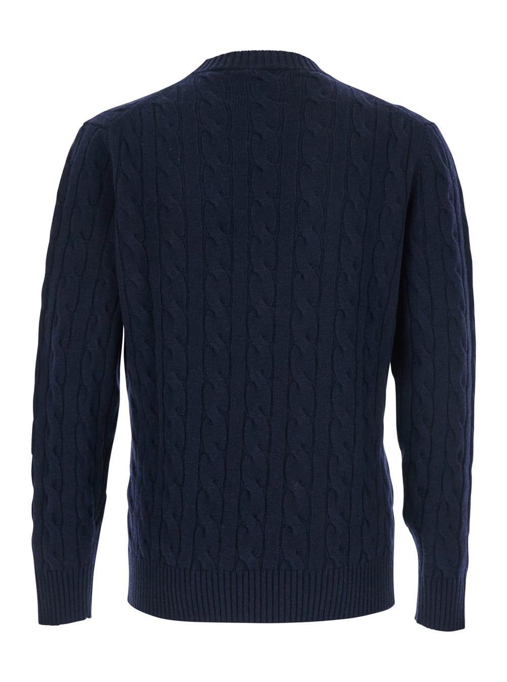 Kangra Cashmere Cable-knit Crew-neck Sweater In Blue