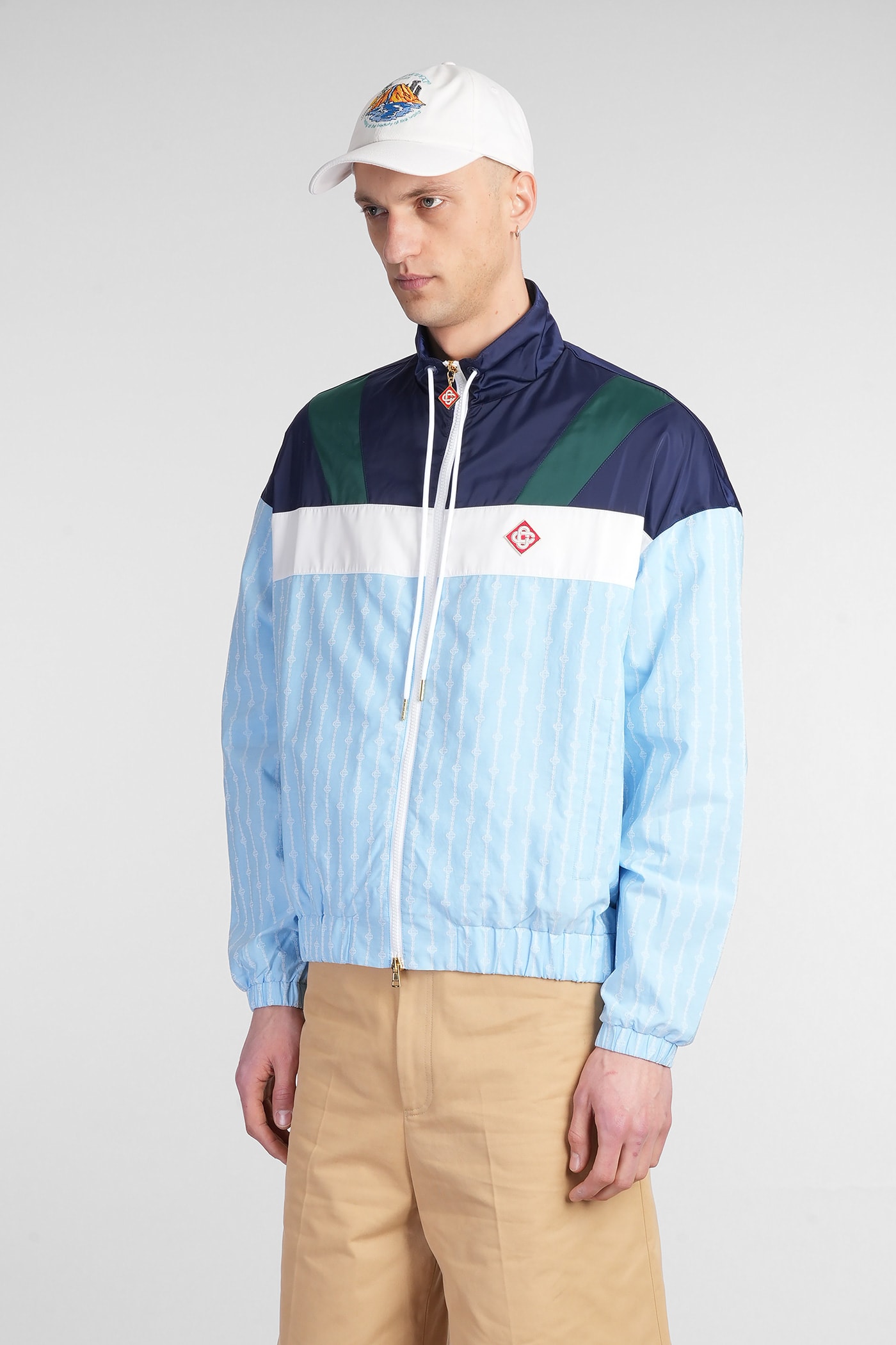 Casablanca Pinstripe Laurel Zip-up Track Jacket
