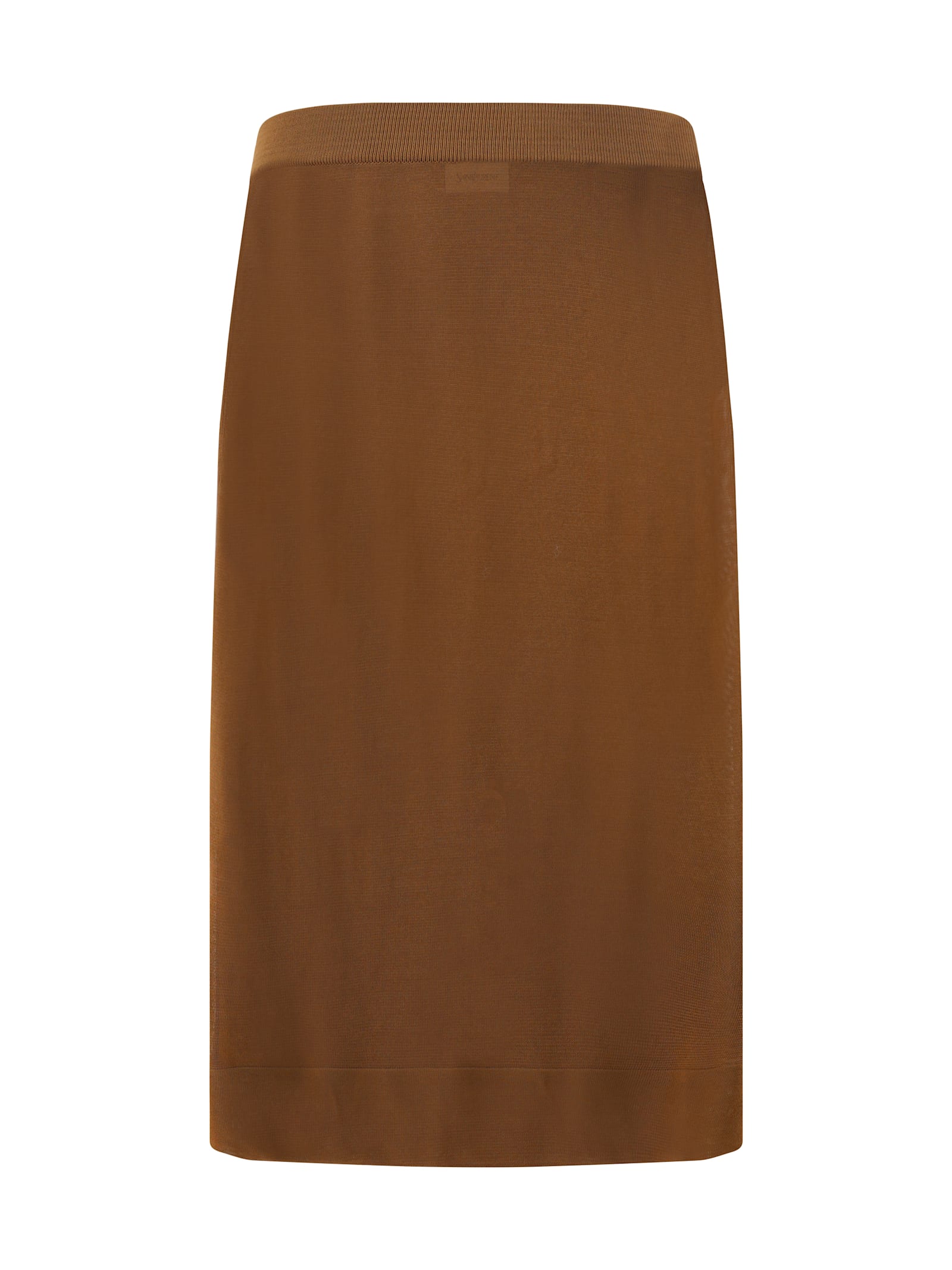 Shop Saint Laurent Midi Skirt In Noisette