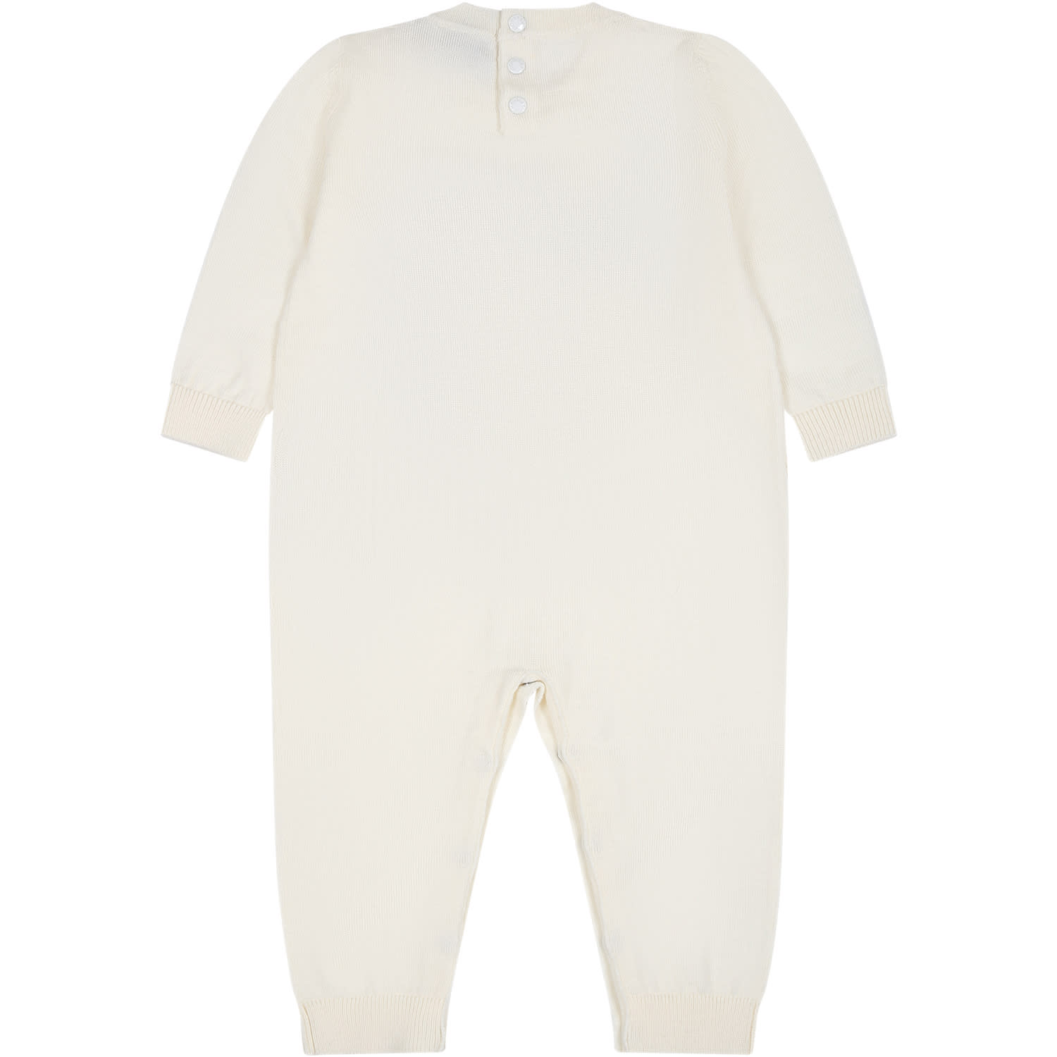 Shop Moncler White Babygrow Forbaby Kids With Logo