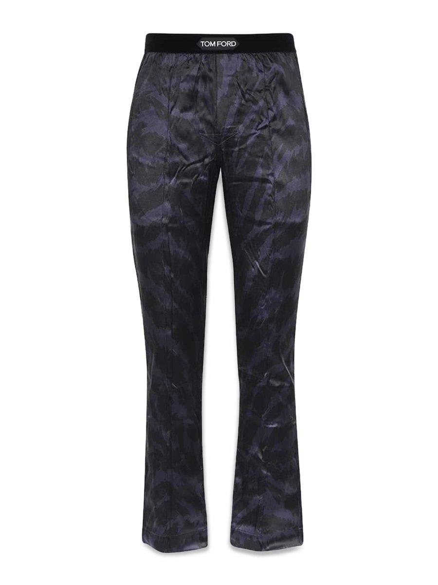 Shop Tom Ford Graphic Printed Straight-leg Pants In Dark Brown