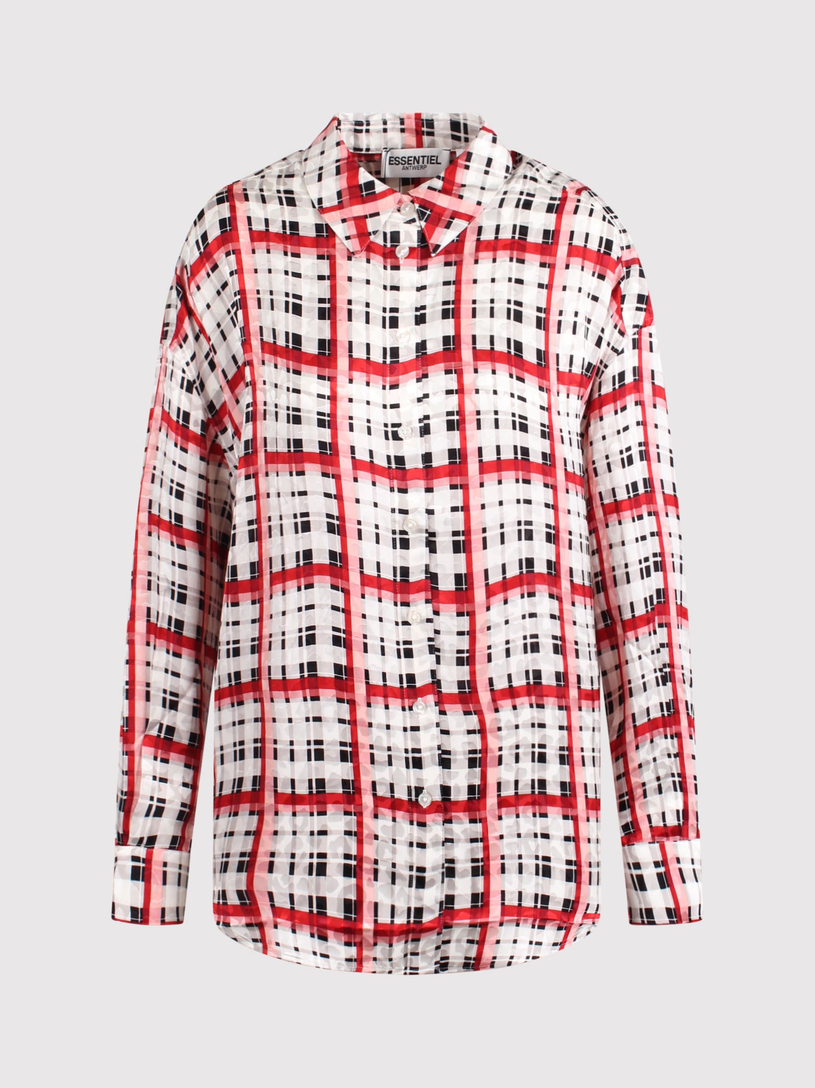 White, Black And Red Checked Shirt