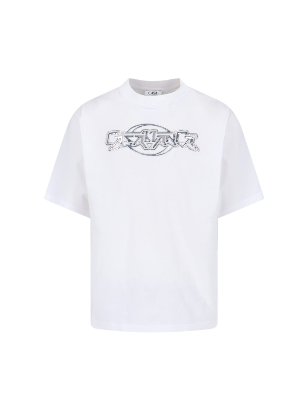 Casablanca Oversize Crew Neck T-shirt With Graphic Print In White