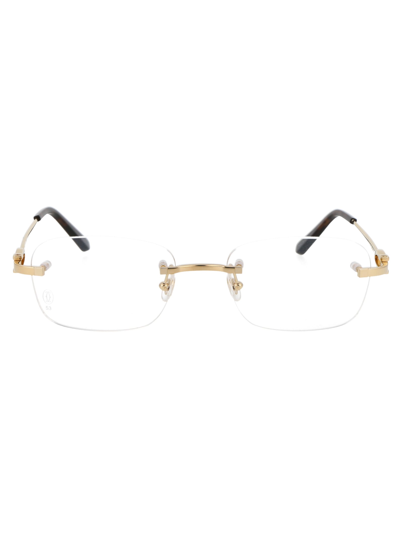 Shop Cartier Ct0290o Glasses In 001 Gold Gold Transparent