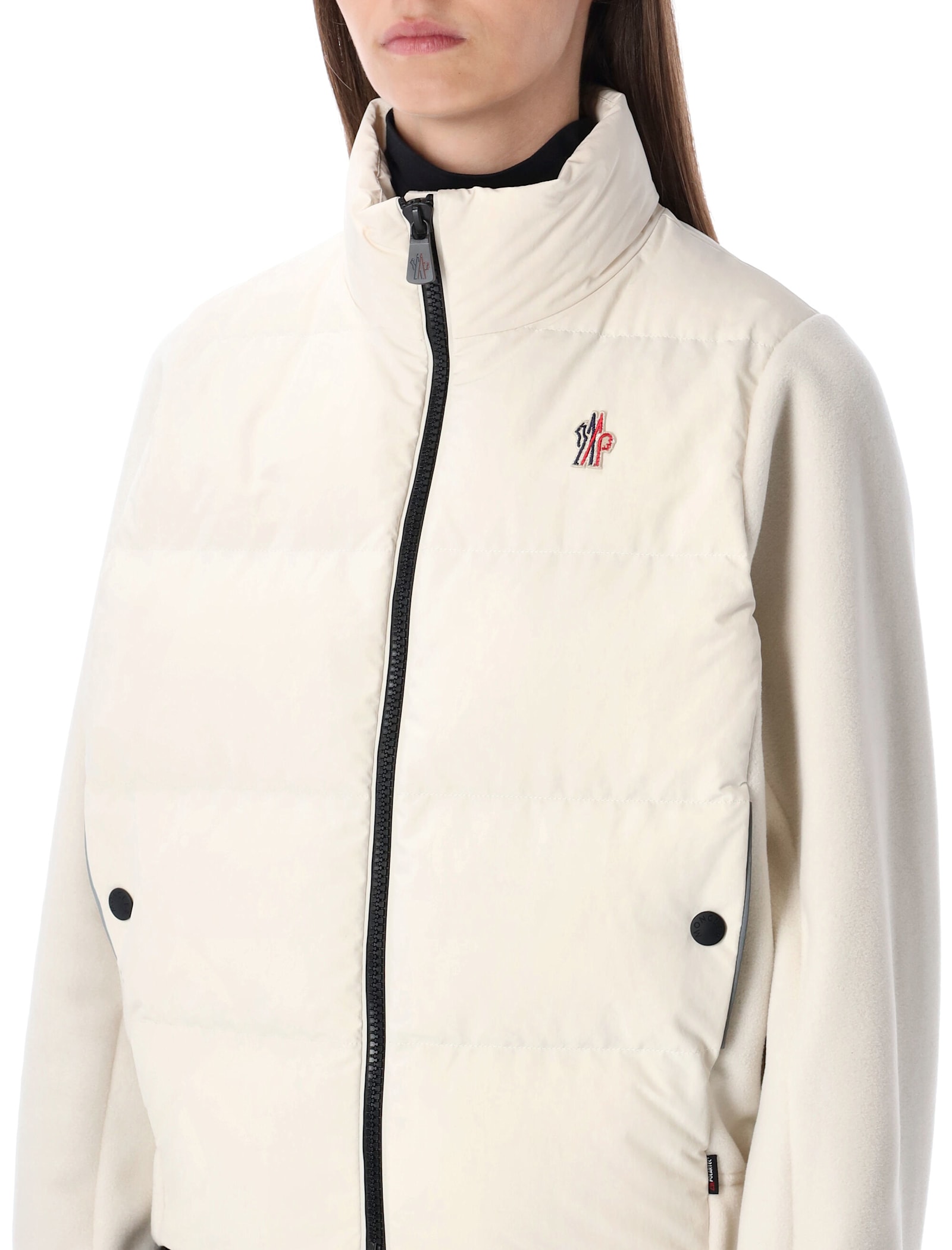 Moncler Jacket With Sleeves In Contrast In White