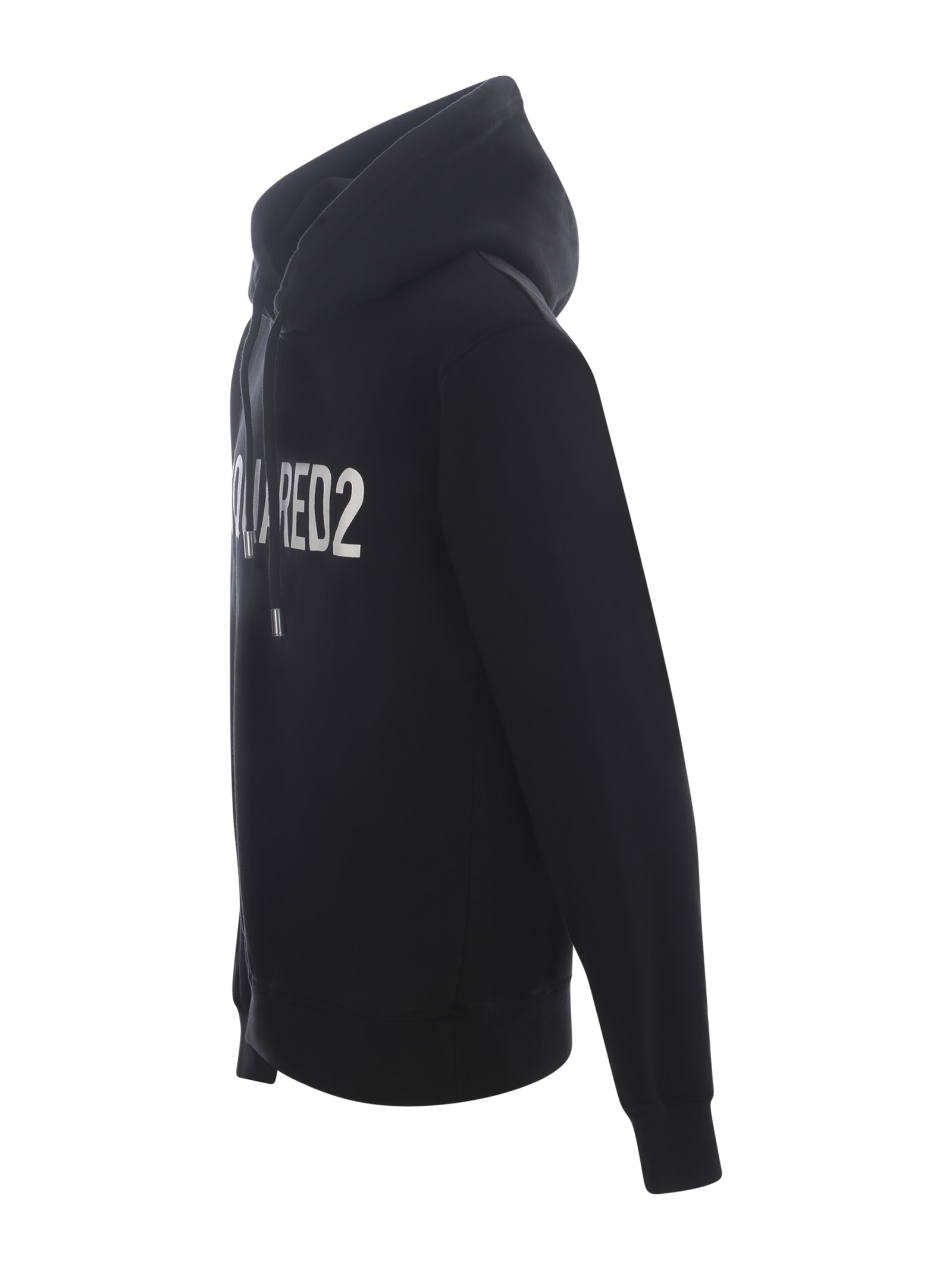 Shop Dsquared2 Hooded Sweatshirt  In Cotton In Black