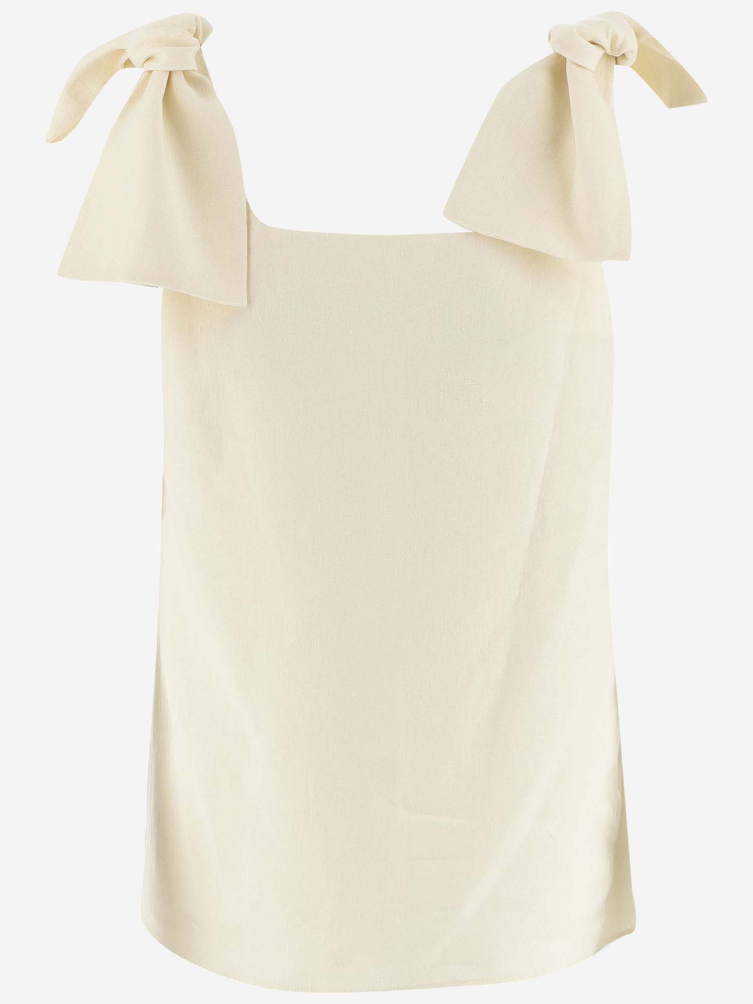 Chloé Tank Top With Bow On The Straps In Coconut Milk