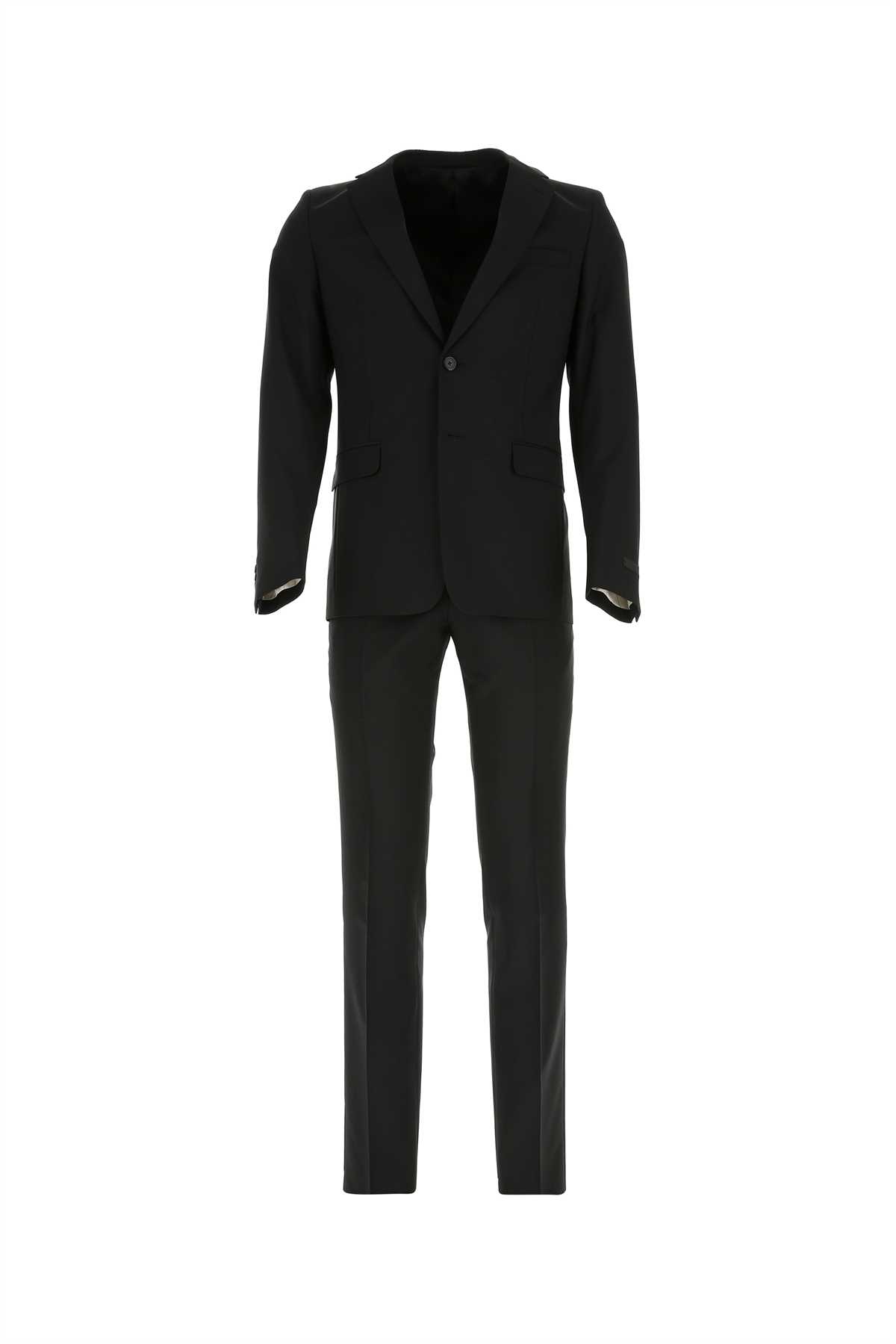Prada Black Wool Blend Suit In Nero