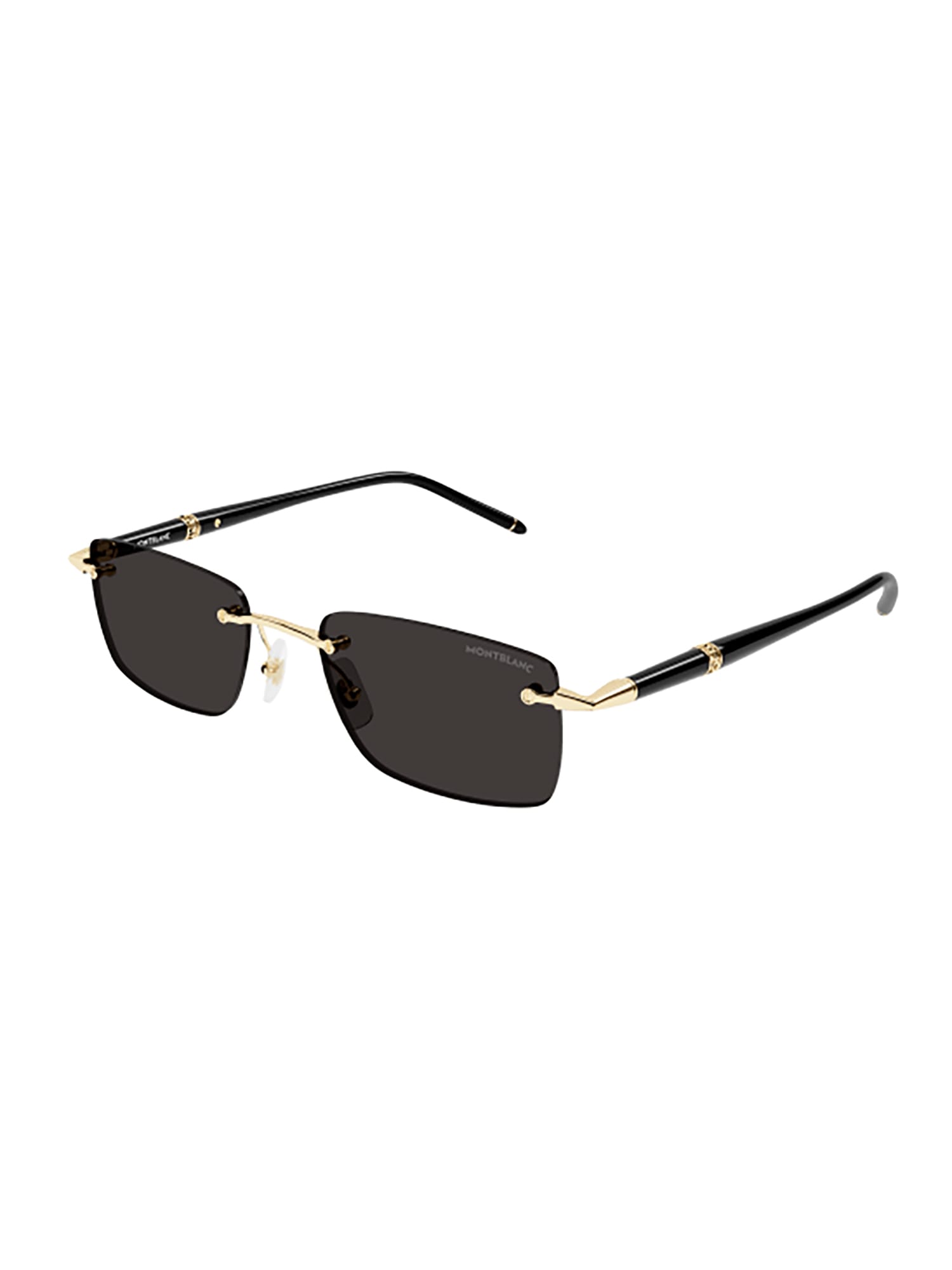 Shop Montblanc Mb0344s Sunglasses In Gold Black Grey