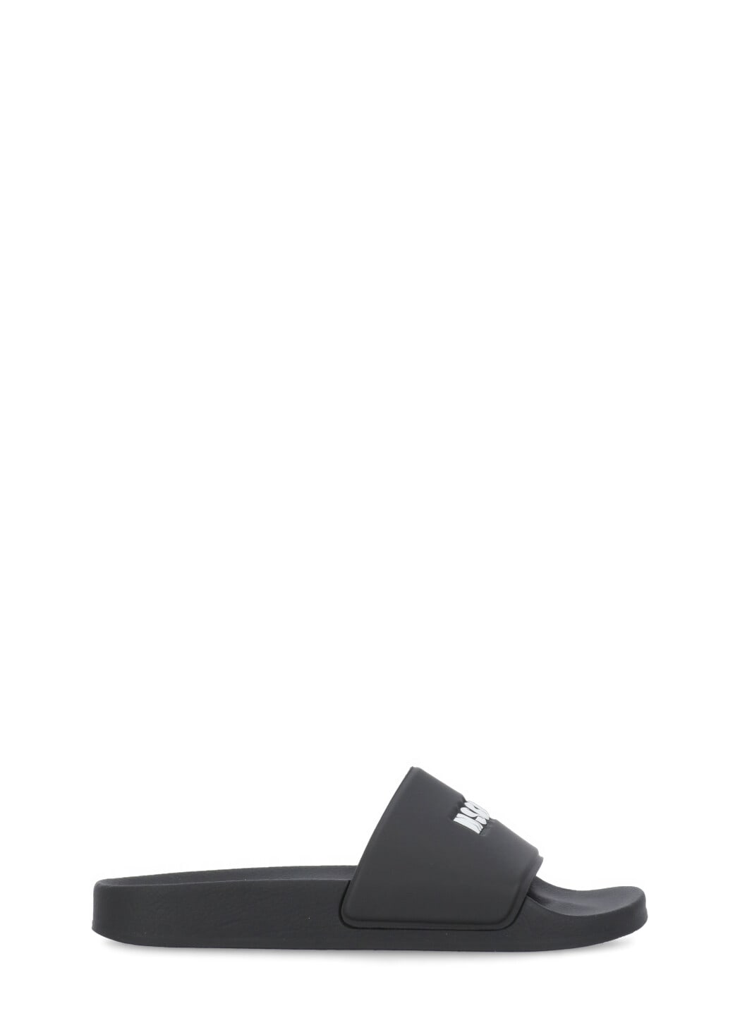 Shop Msgm Micrologo Slippers In Black
