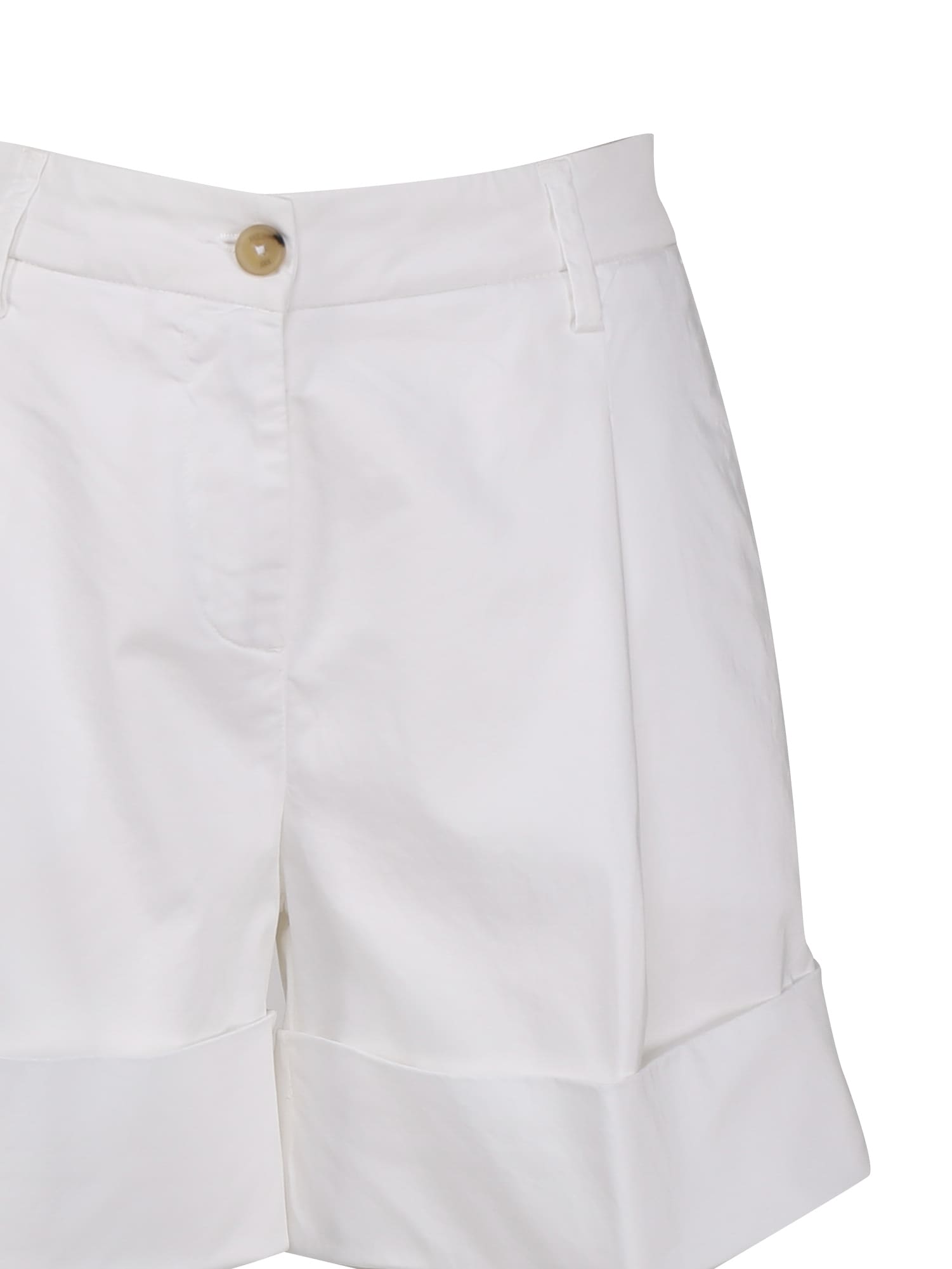 Shop Fay Bermuda With Turn-up In White