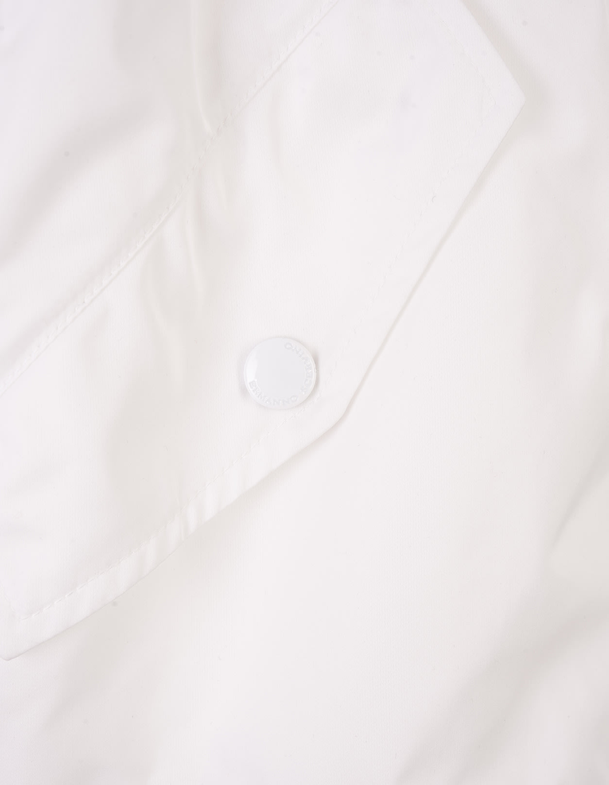 Shop Ermanno Scervino White Short Windbreaker Jacket With Sangallo Lace