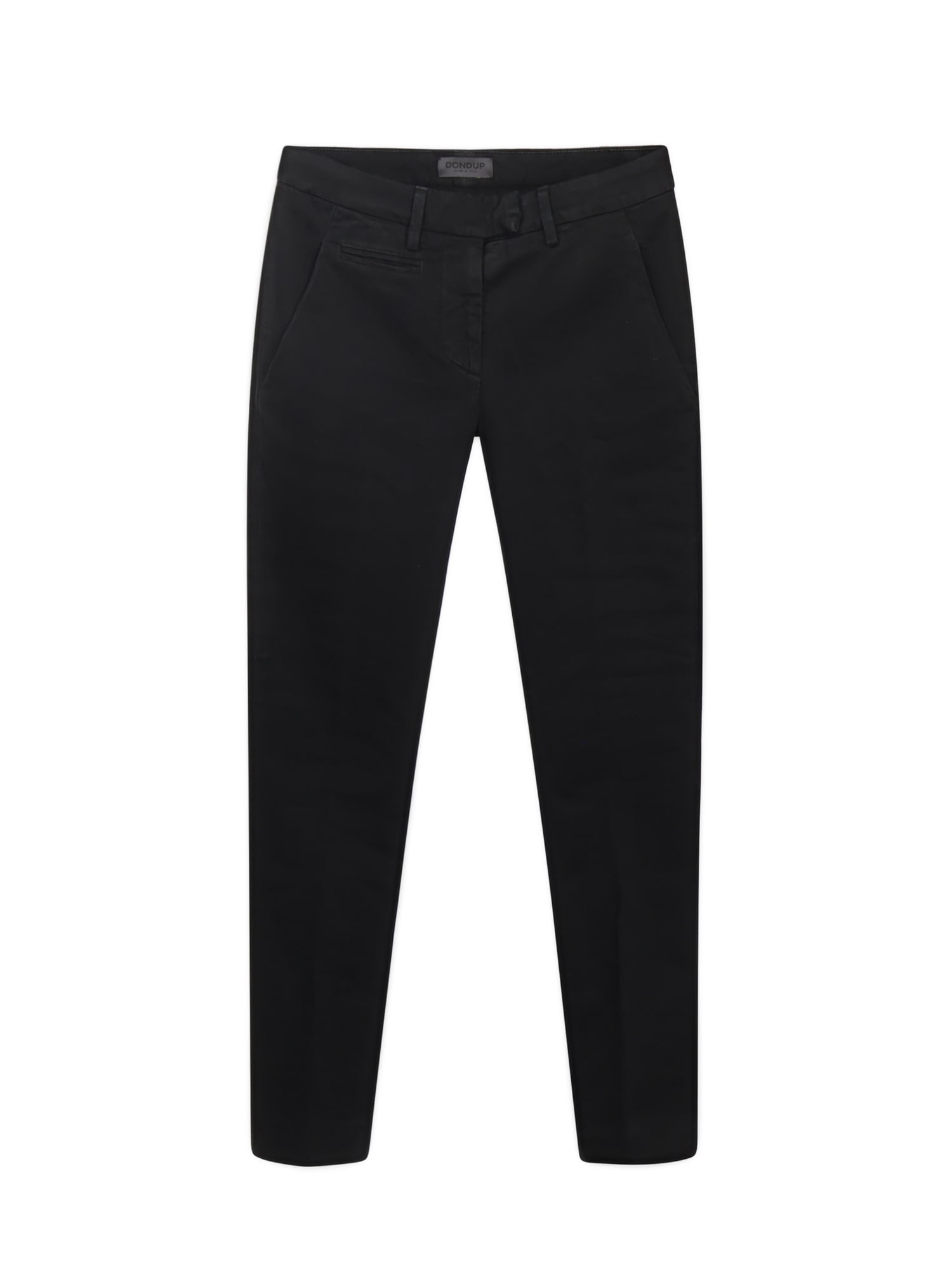 Dondup Perfect Cotton Gabardine Trousers In Black