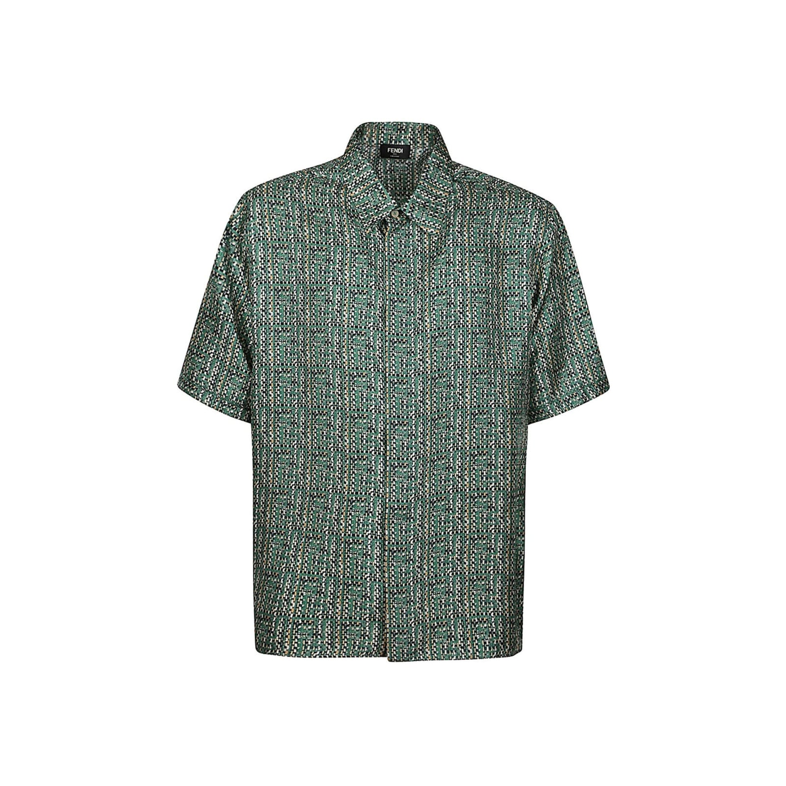 Shop Fendi Silk Shirt In Green