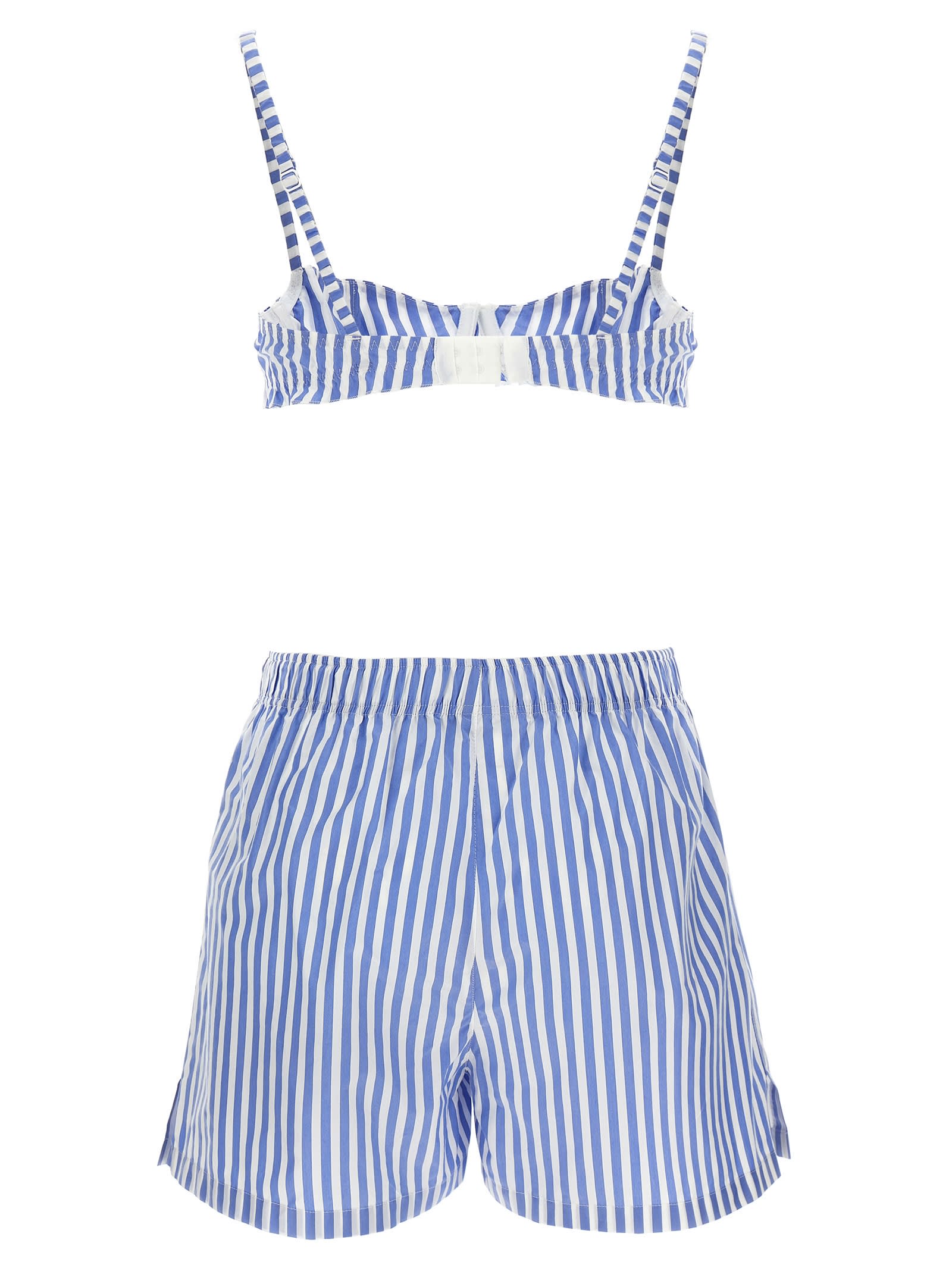Philosophy Di Lorenzo Serafini Two-piece Set Of Striped Shorts And Underwear In Fantasiablu