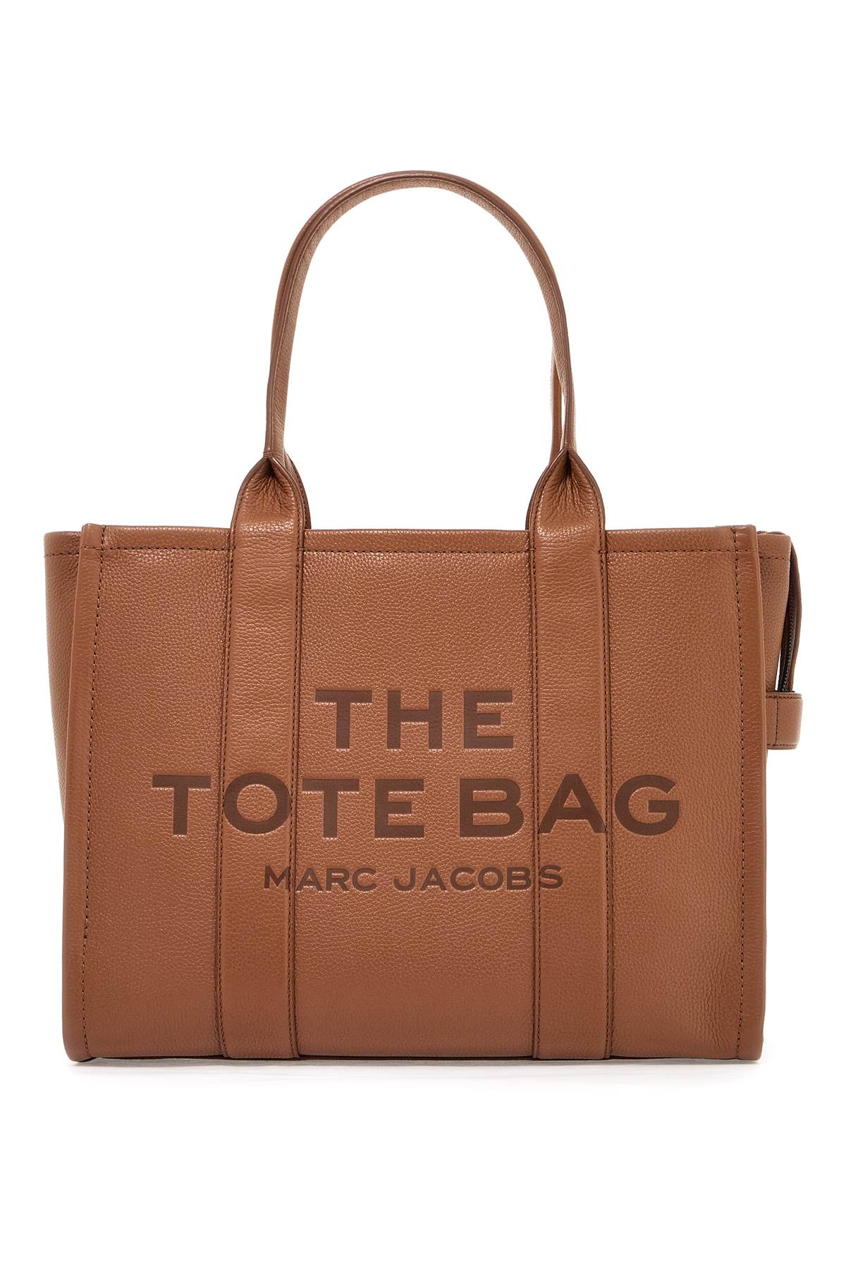 Shop Marc Jacobs The Leather Large Tote Bag In Argan Oil (brown)