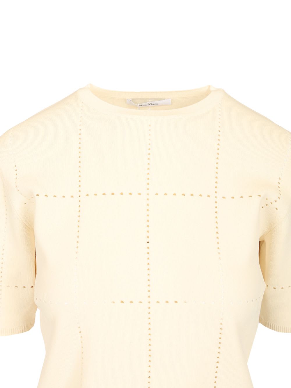 Max Mara Viscose Crepe Crop Top T-shirt White