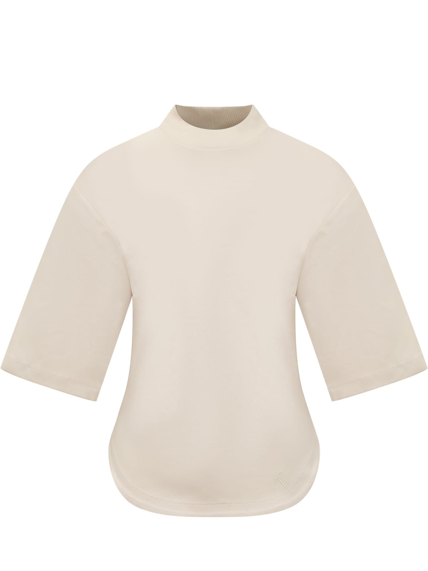 Attico Open-back Cotton T-shirt In Ivory
