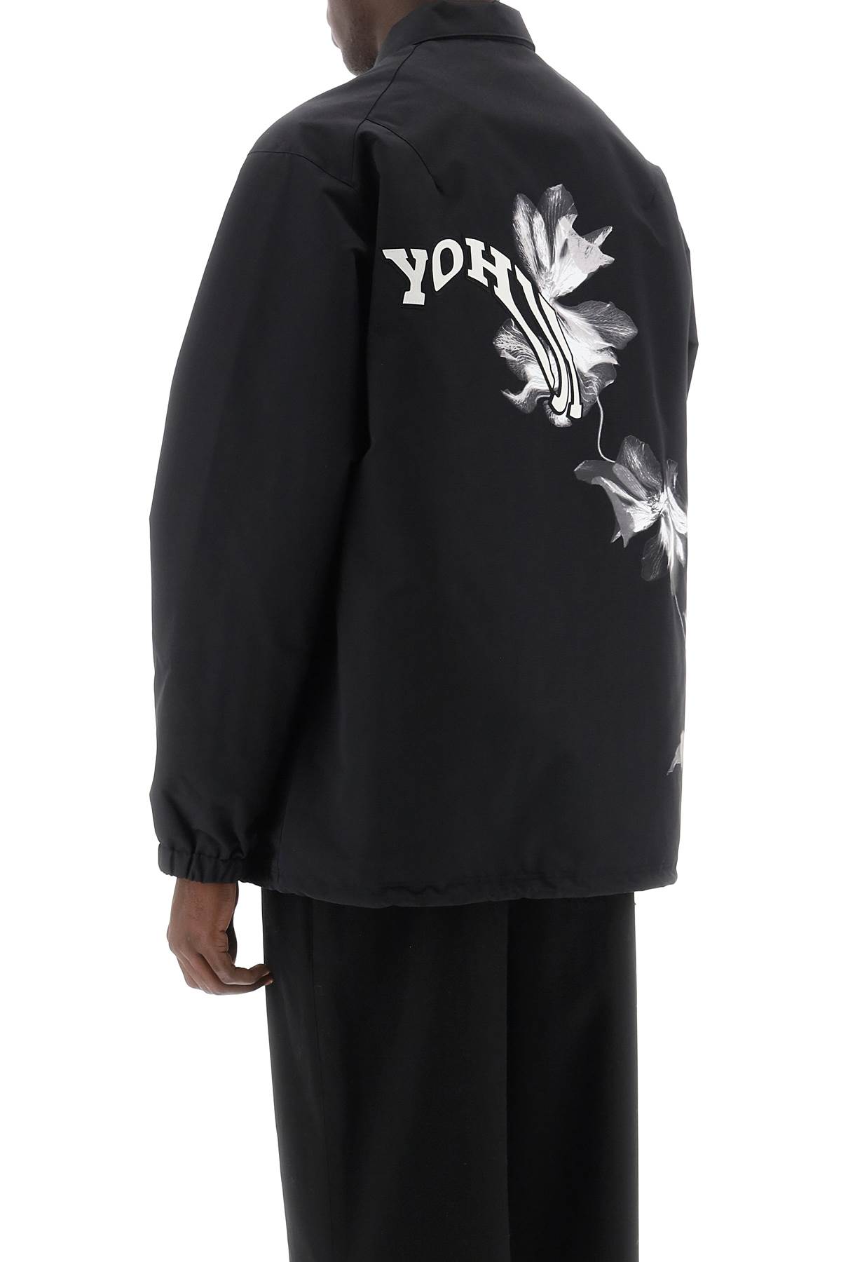 Y-3 Coach Jacket With Print And Patch In Black (black)