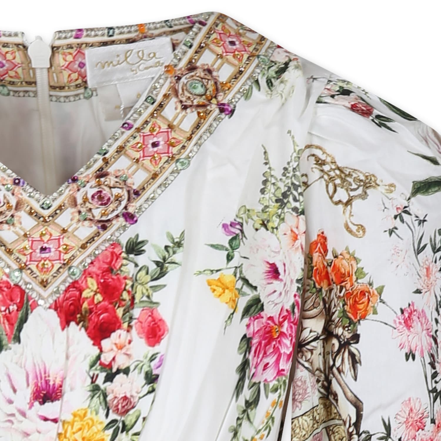 Camilla Egyptian Rose Mini Dress In Ivory