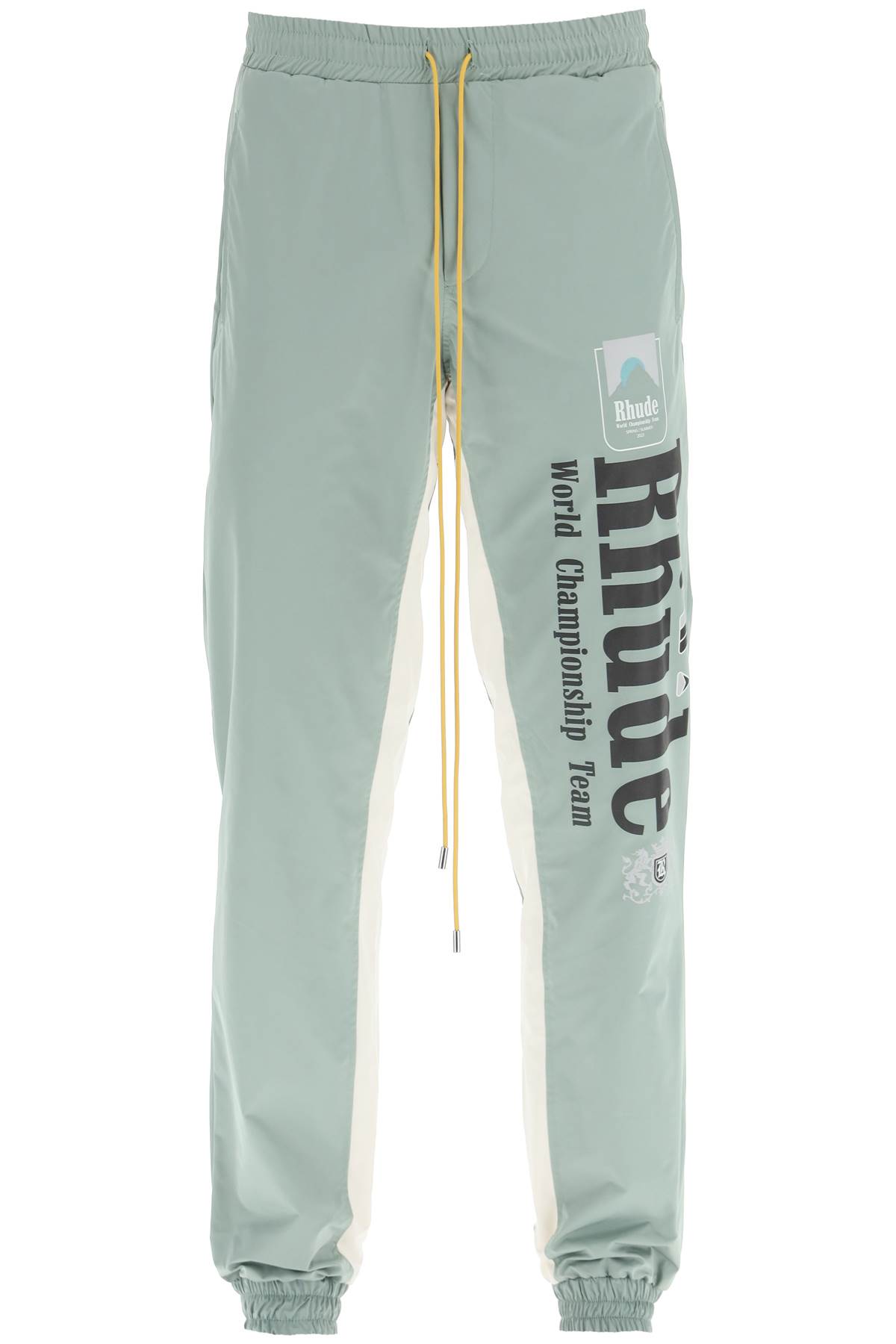 Shop Rhude Bicolor Senna Flight Pants In Ivory Sage (green)