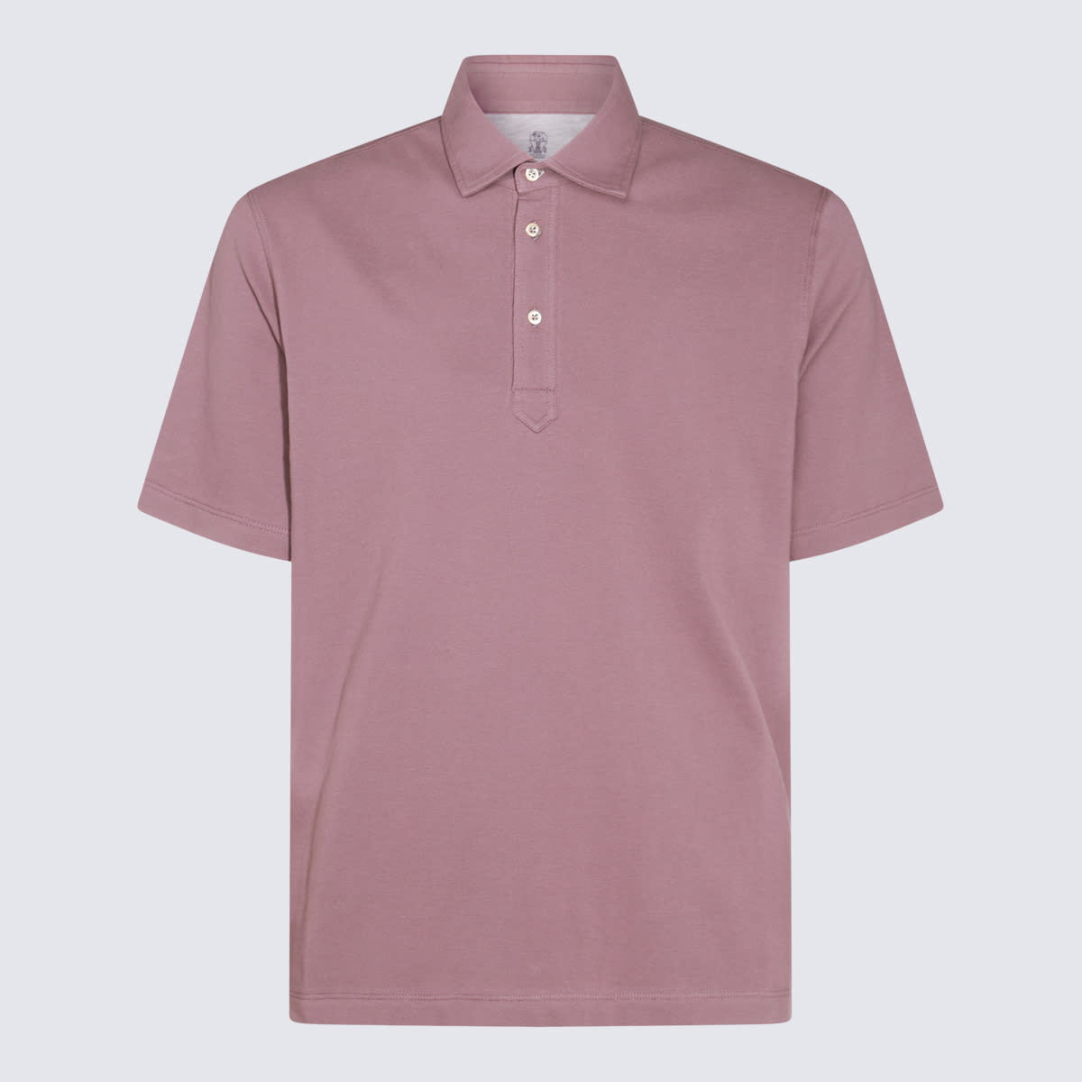 Shop Brunello Cucinelli Purple Cotton Polo Shirt