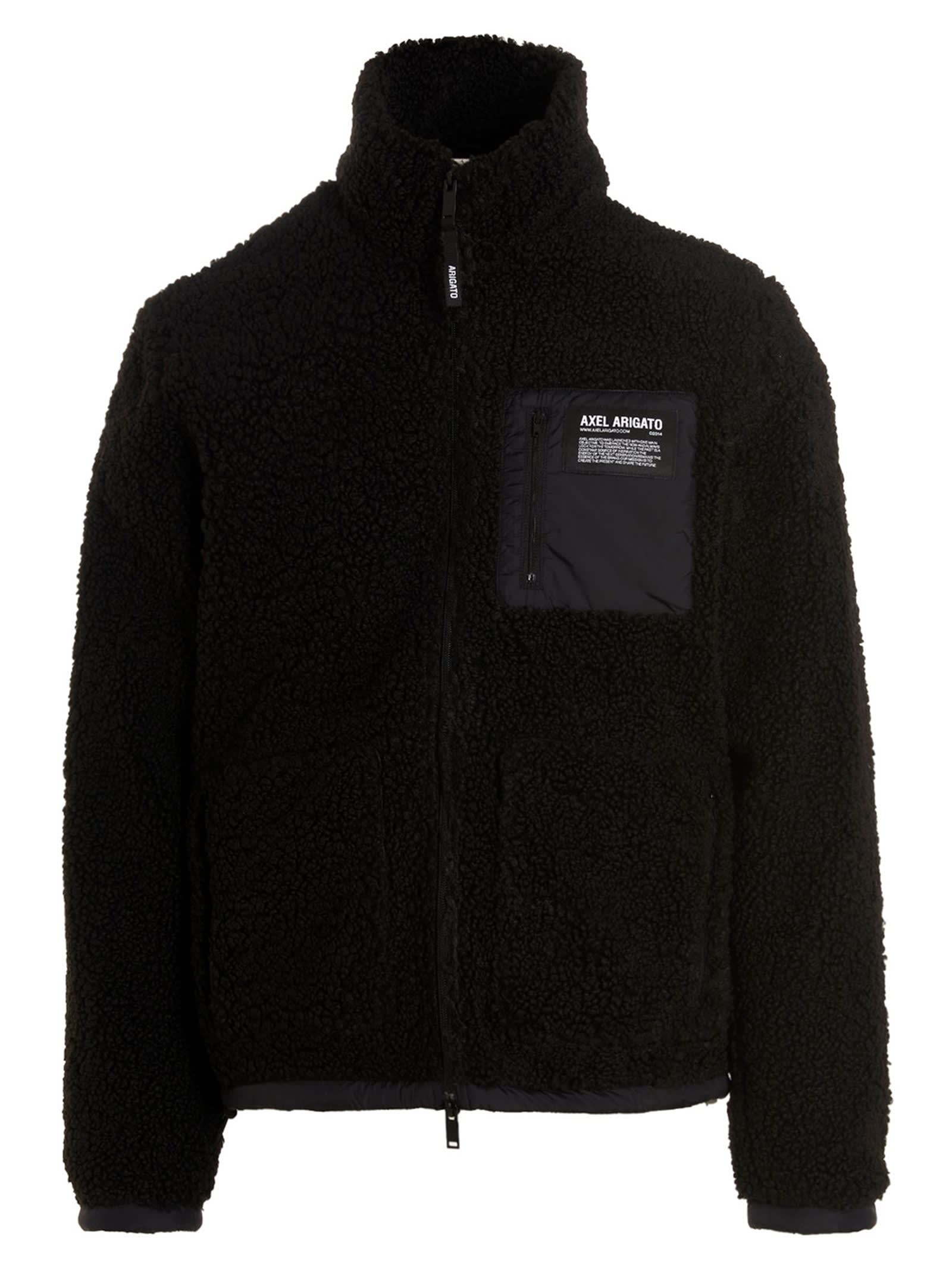 Axel Arigato Billie Fleece Jacket In Soft Teddy Fabric In Black