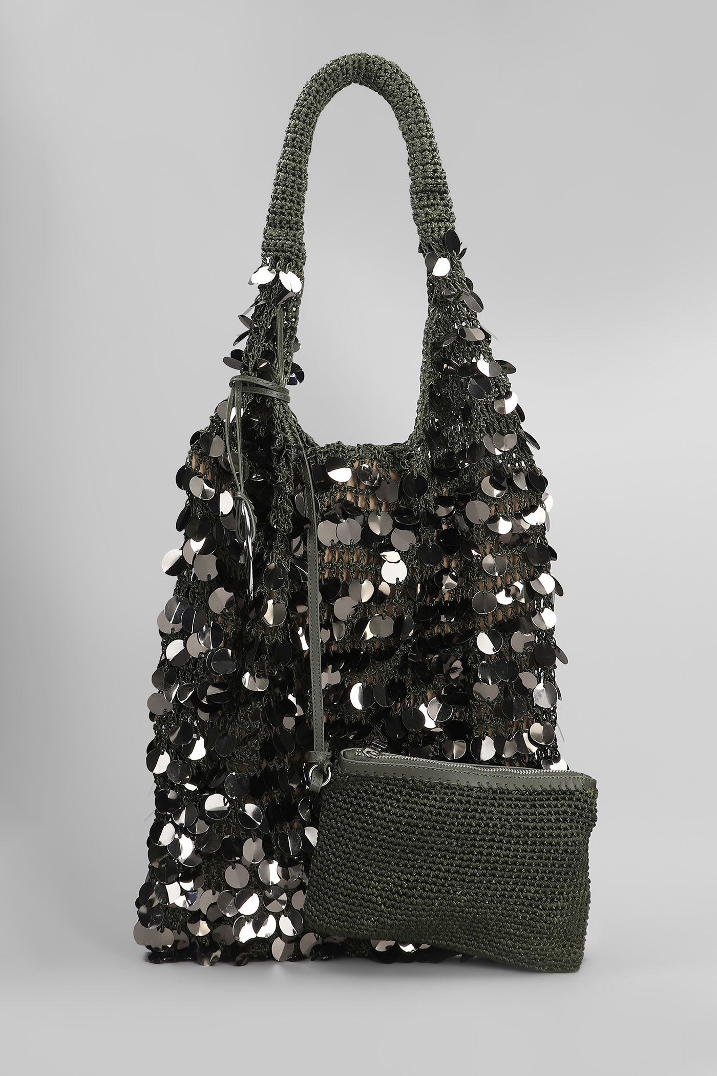 Jw Anderson Sequin Hobo Hand Bag In Green Polyester