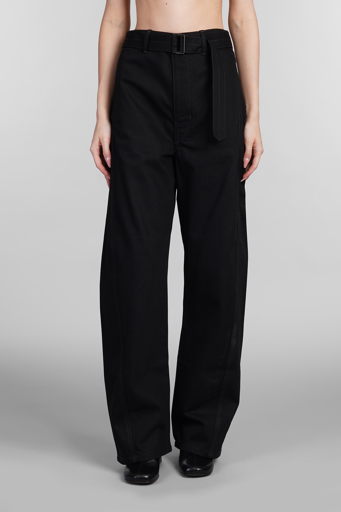 Shop Lemaire Jeans In Black Cotton