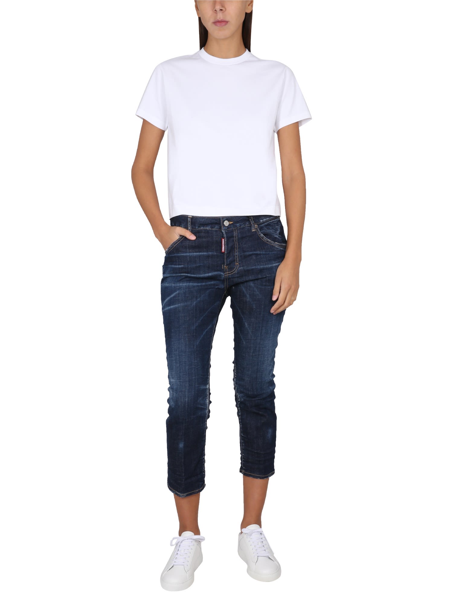 Shop Dsquared2 Five Pocket Jeans In Denim