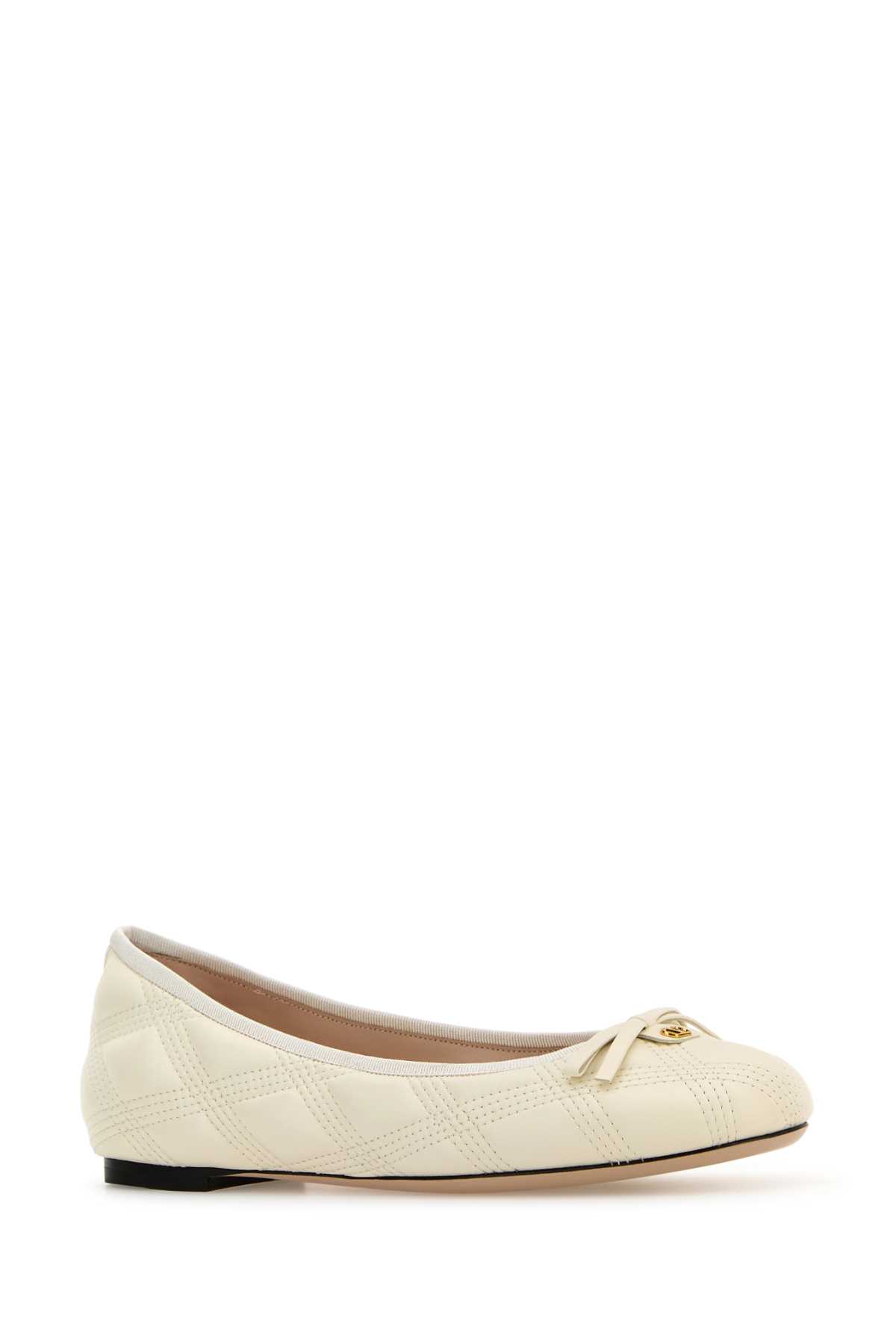 Valentino Garavani Woman Ballet Flats Cream Size 8 Leather In Ivory