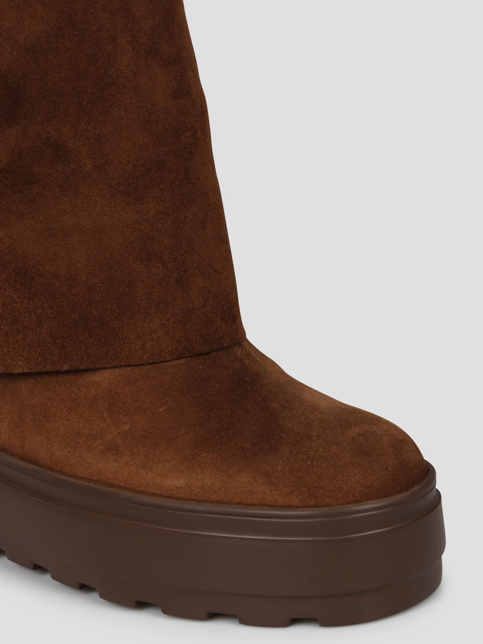 Shop Casadei New Double Face Suede Boots In Brown