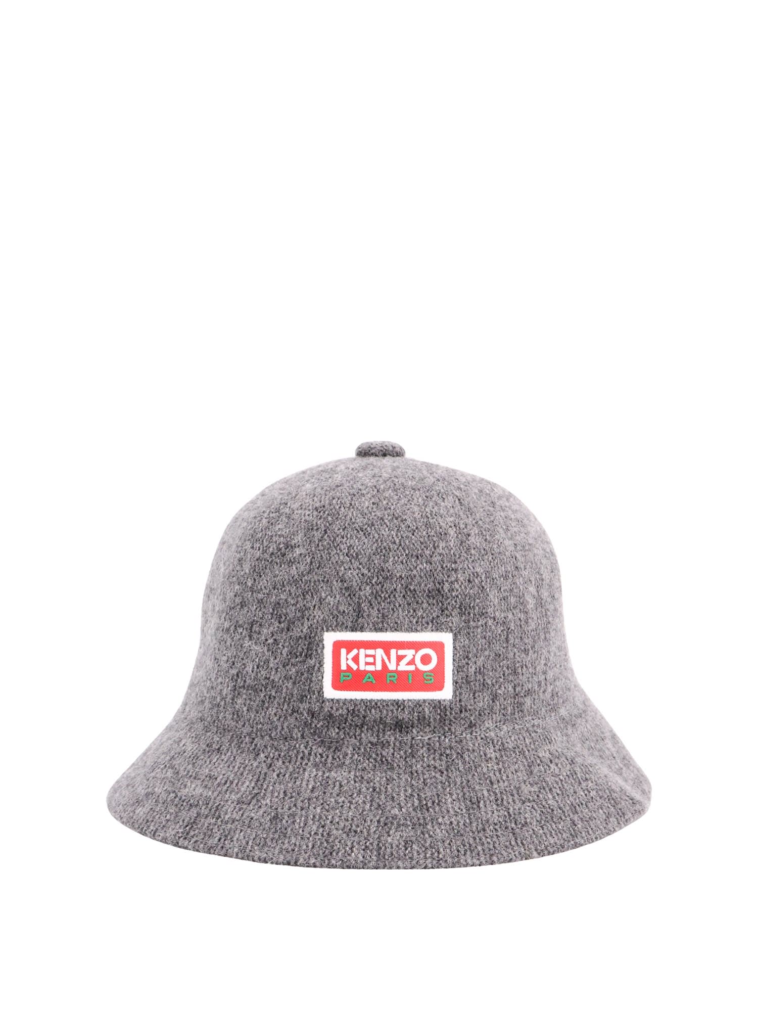 Shop Kenzo Hat In Misty Grey
