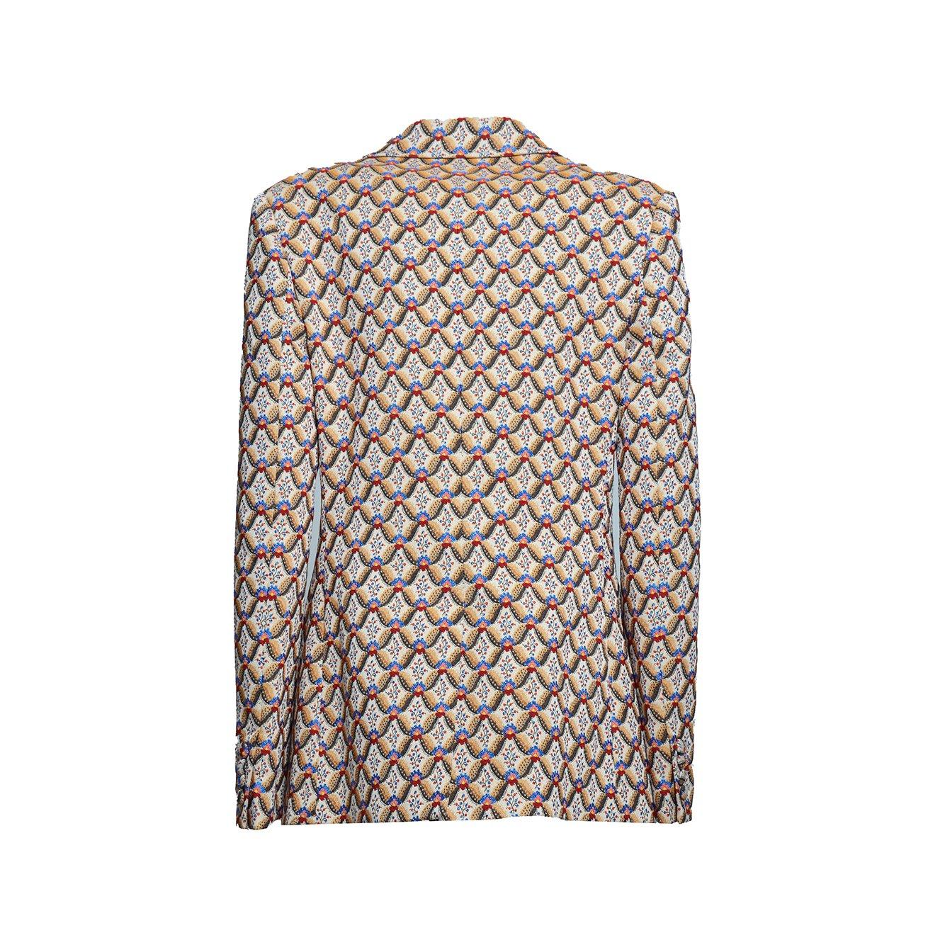 Shop Etro Pattern Jacquard Double-breasted Jacket In Multicolour
