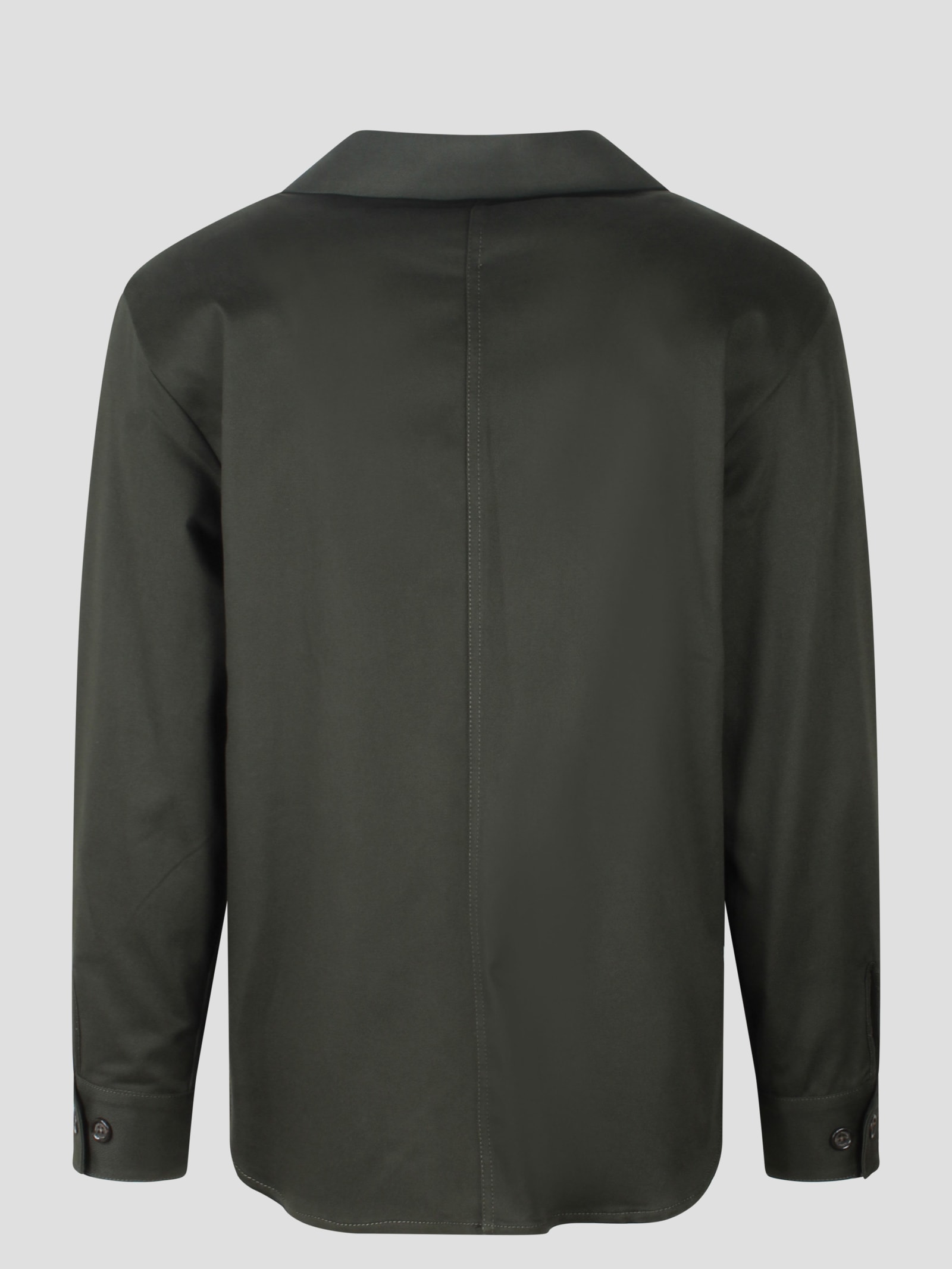 Shop Paolo Pecora Single-breasted Shirt Jacket In Green