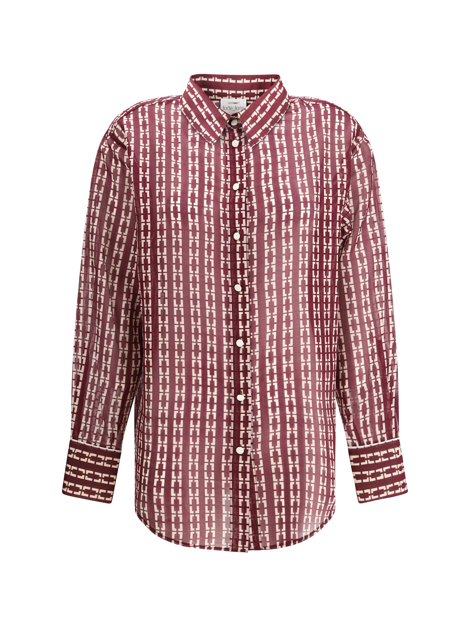 Shop Forte Forte Chaonette Print Shirt In Ruby