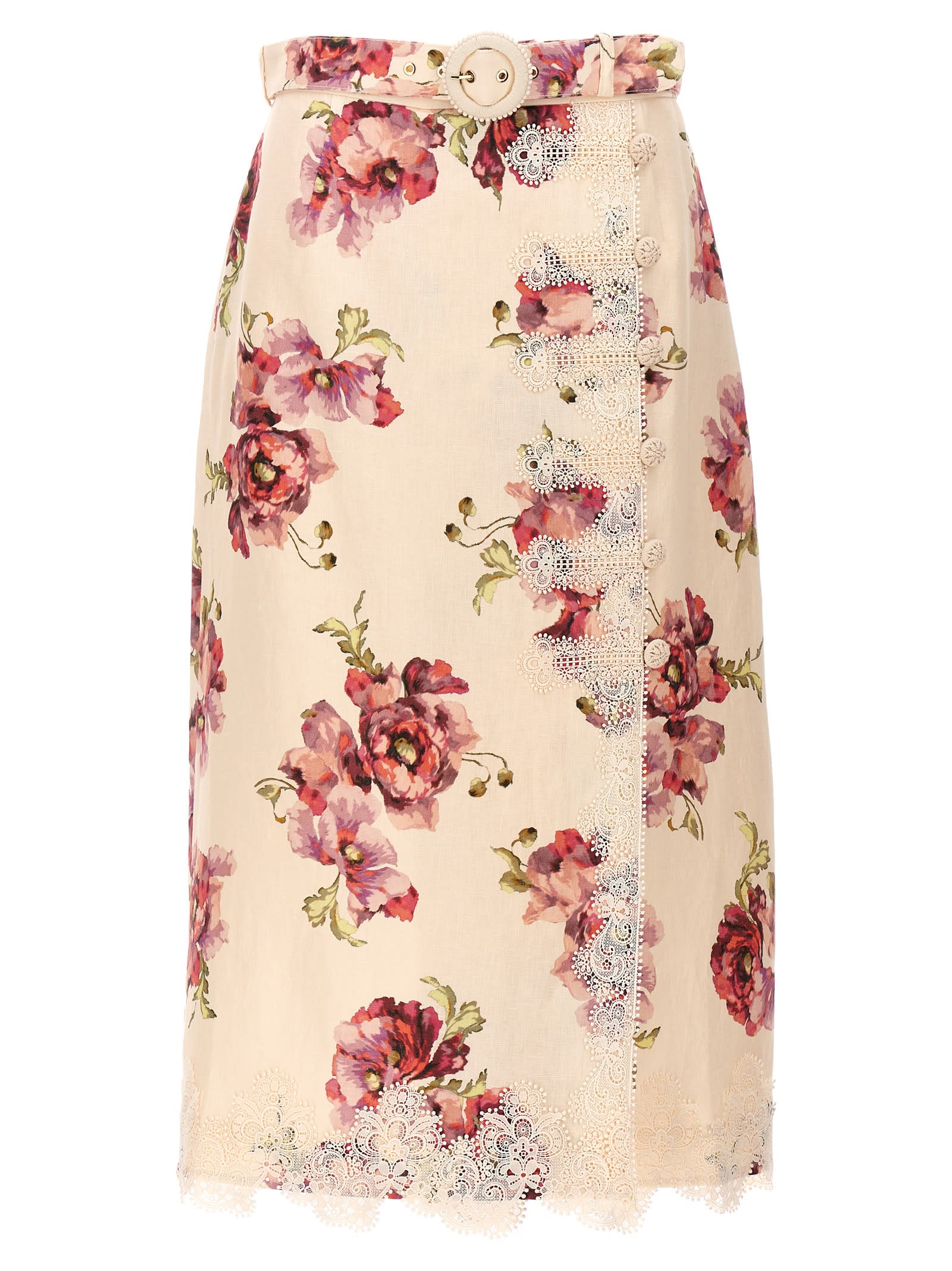 ZIMMERMANN HIGH TIDE APPLIQUE SKIRT 