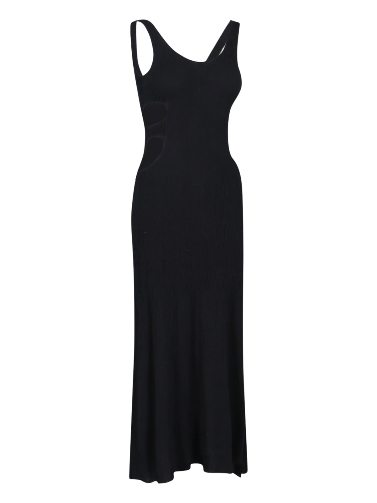 Chloé Cutout Crinkled Silk-linen Knit Maxi Dress In Black