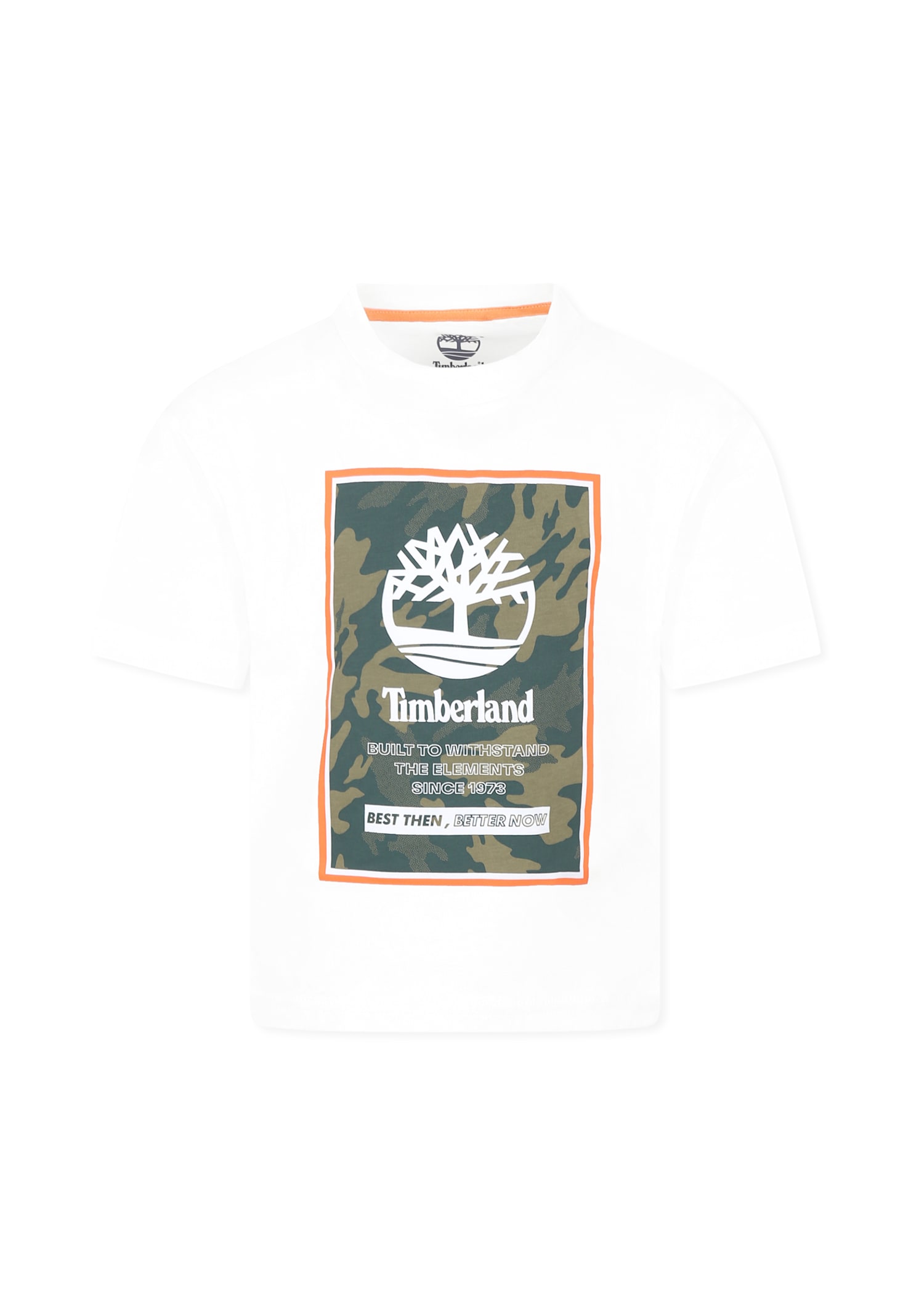 Timberland White T-shirt For Boy With Logo In White