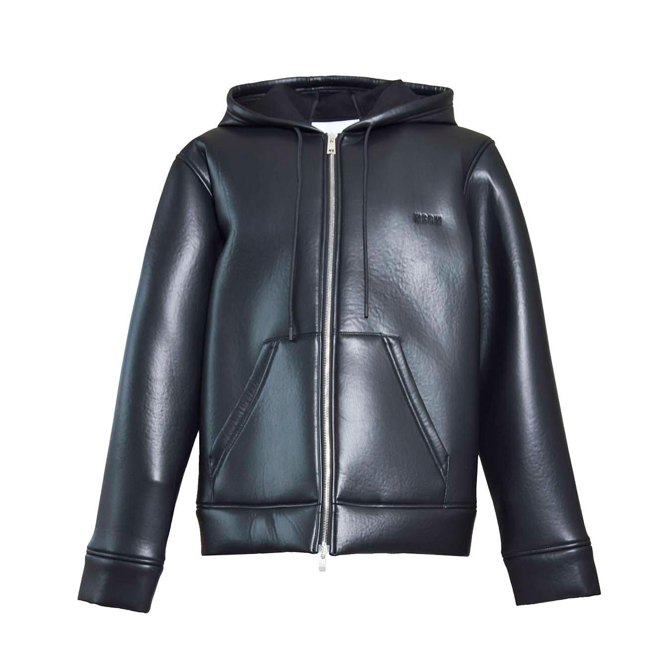 Shop Msgm Logo Embroidered Zip-up Jacket In Black