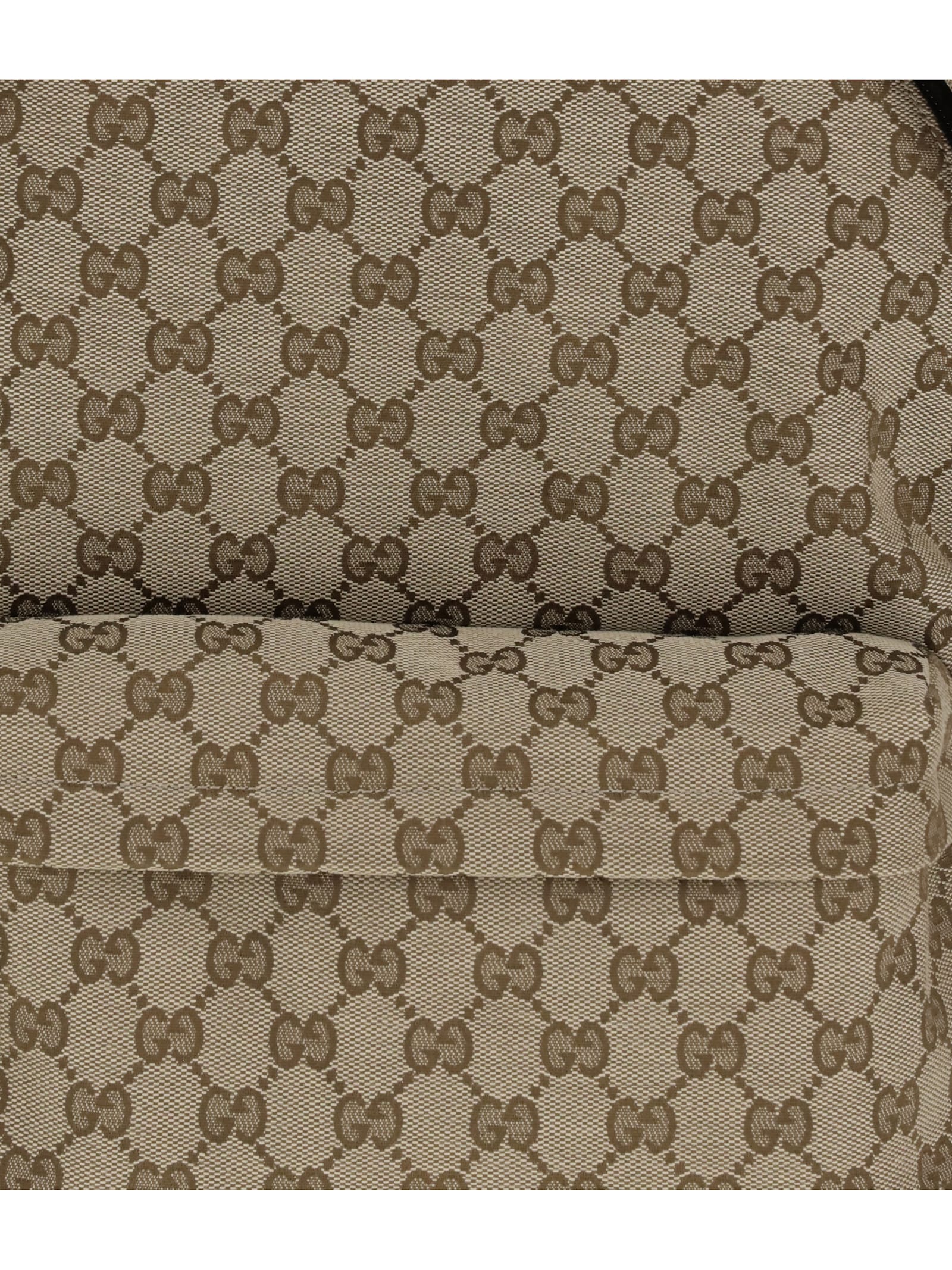 Gucci Medium Gg Backpack With Web In Brown