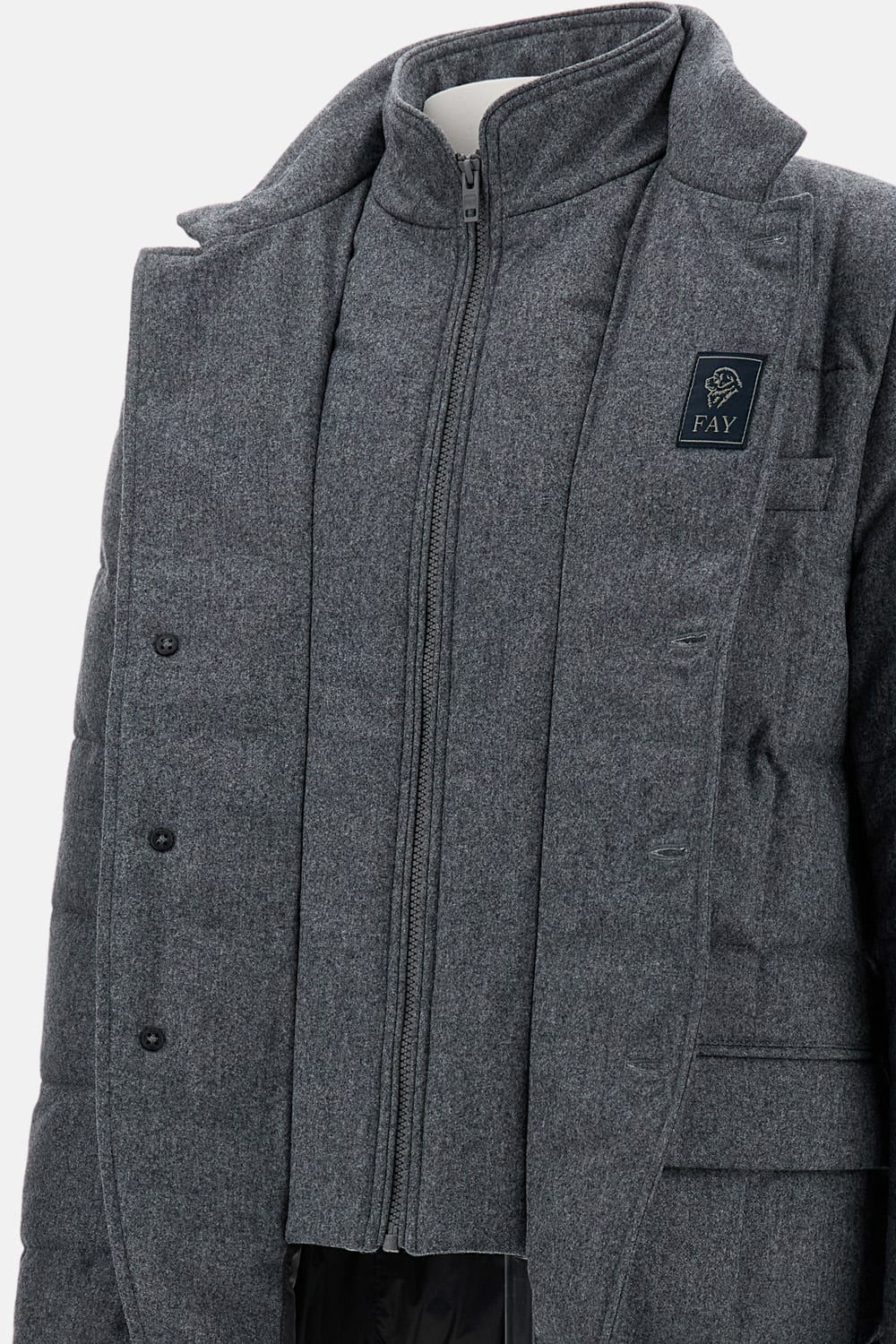 Fay Long-sleeved Cotton Jacket In Gray