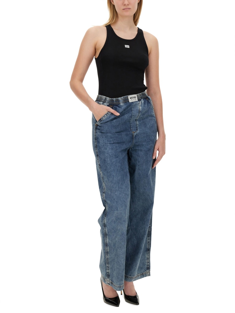 Shop M05ch1n0 Jeans Jeans Wide Leg In Denim