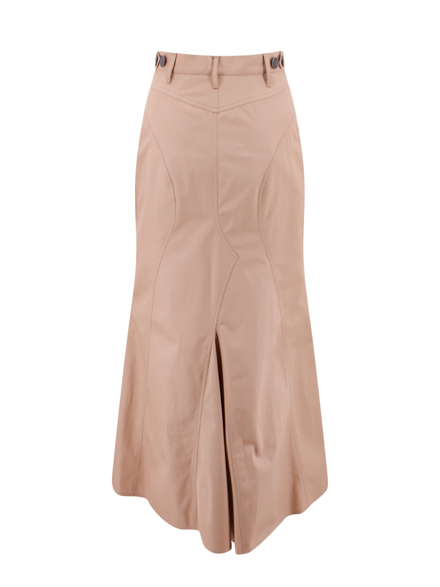 Burberry Button-closure Maxi Skirt With Flattering Silhouette In Beige