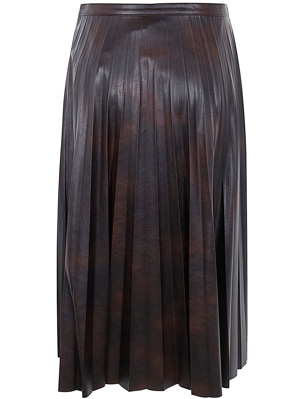 Shop Pinko Kudrika Faux Leather Skirt In Brown